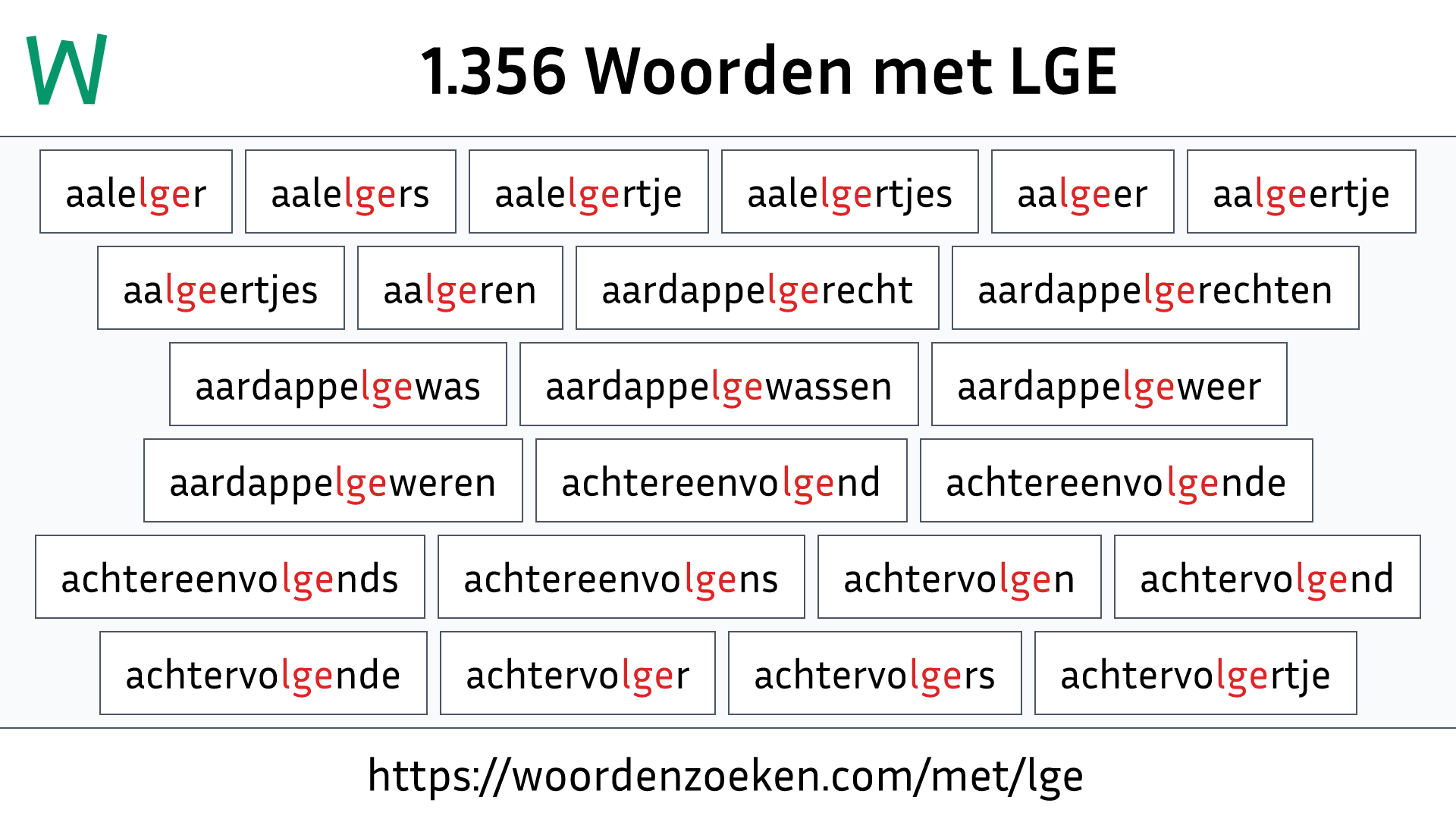 Woorden met LGE