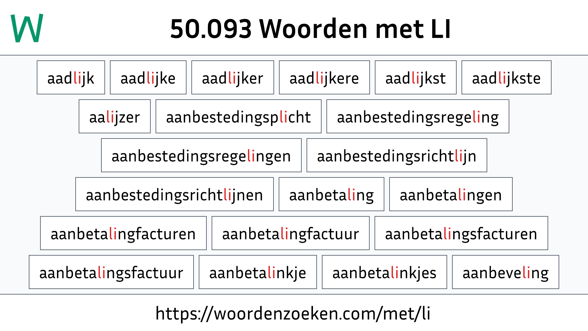Woorden met LI