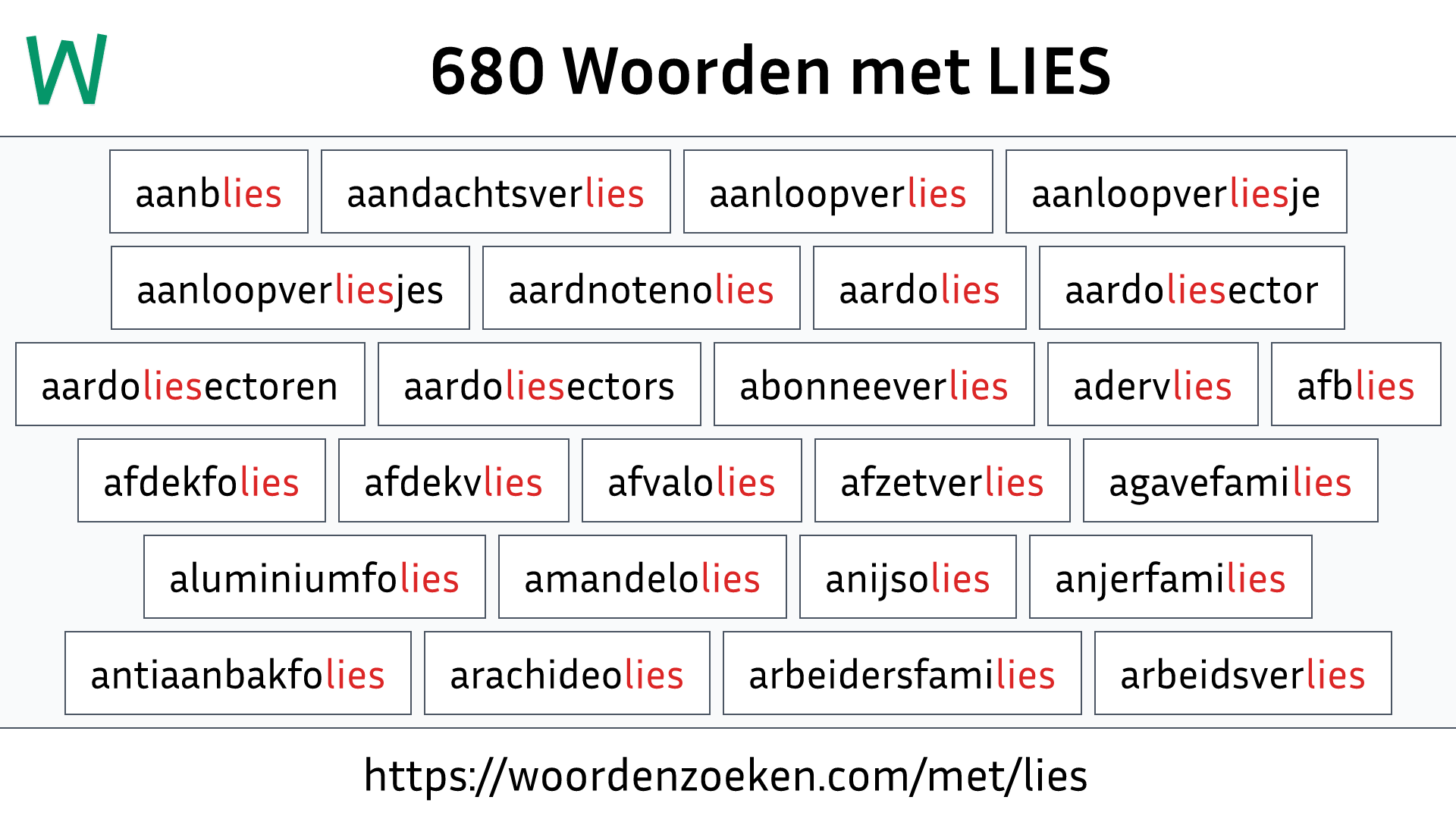 Woorden met LIES