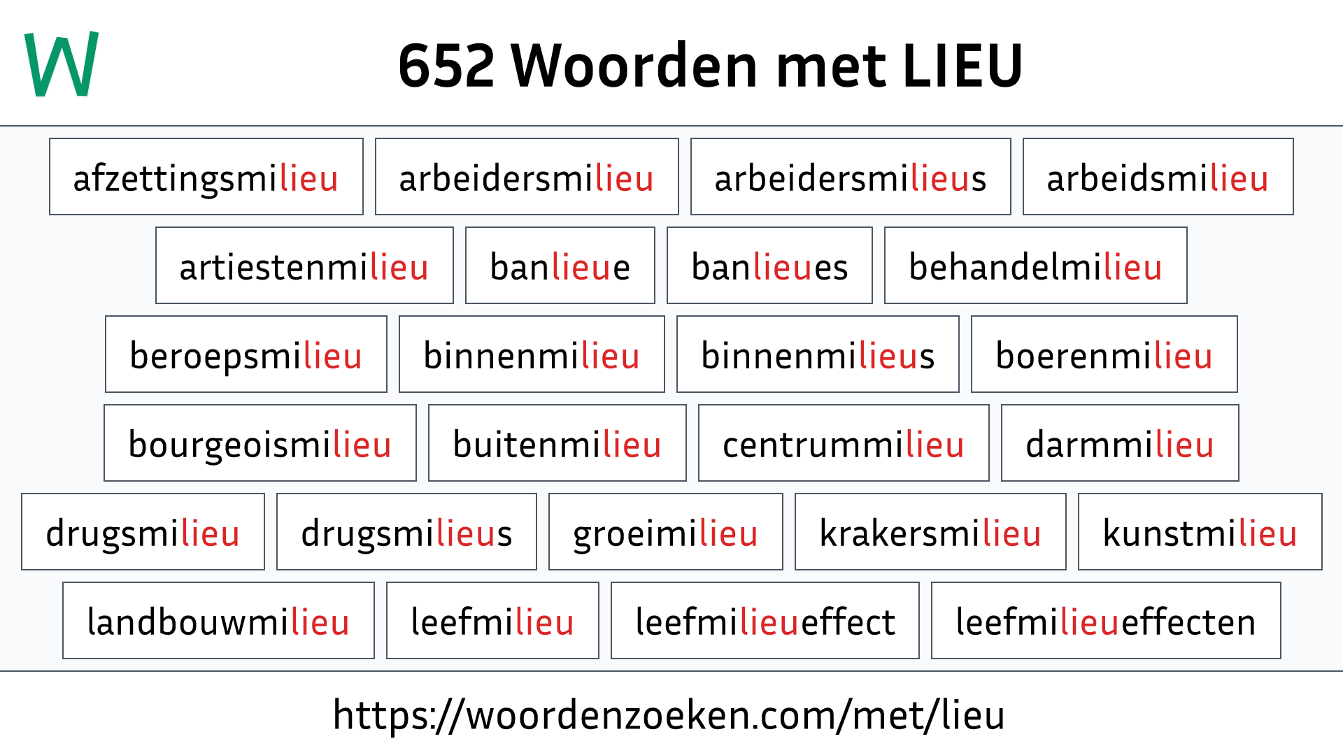 Woorden met LIEU