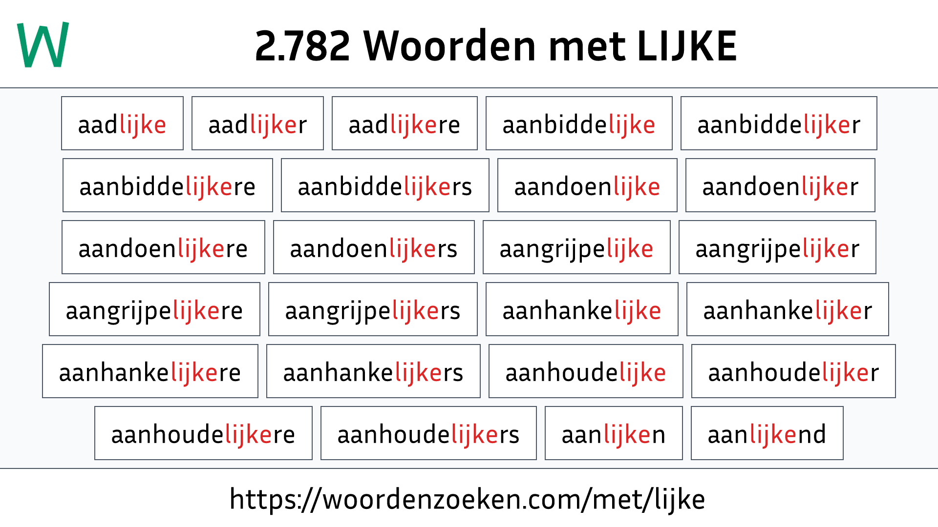 Woorden met LIJKE