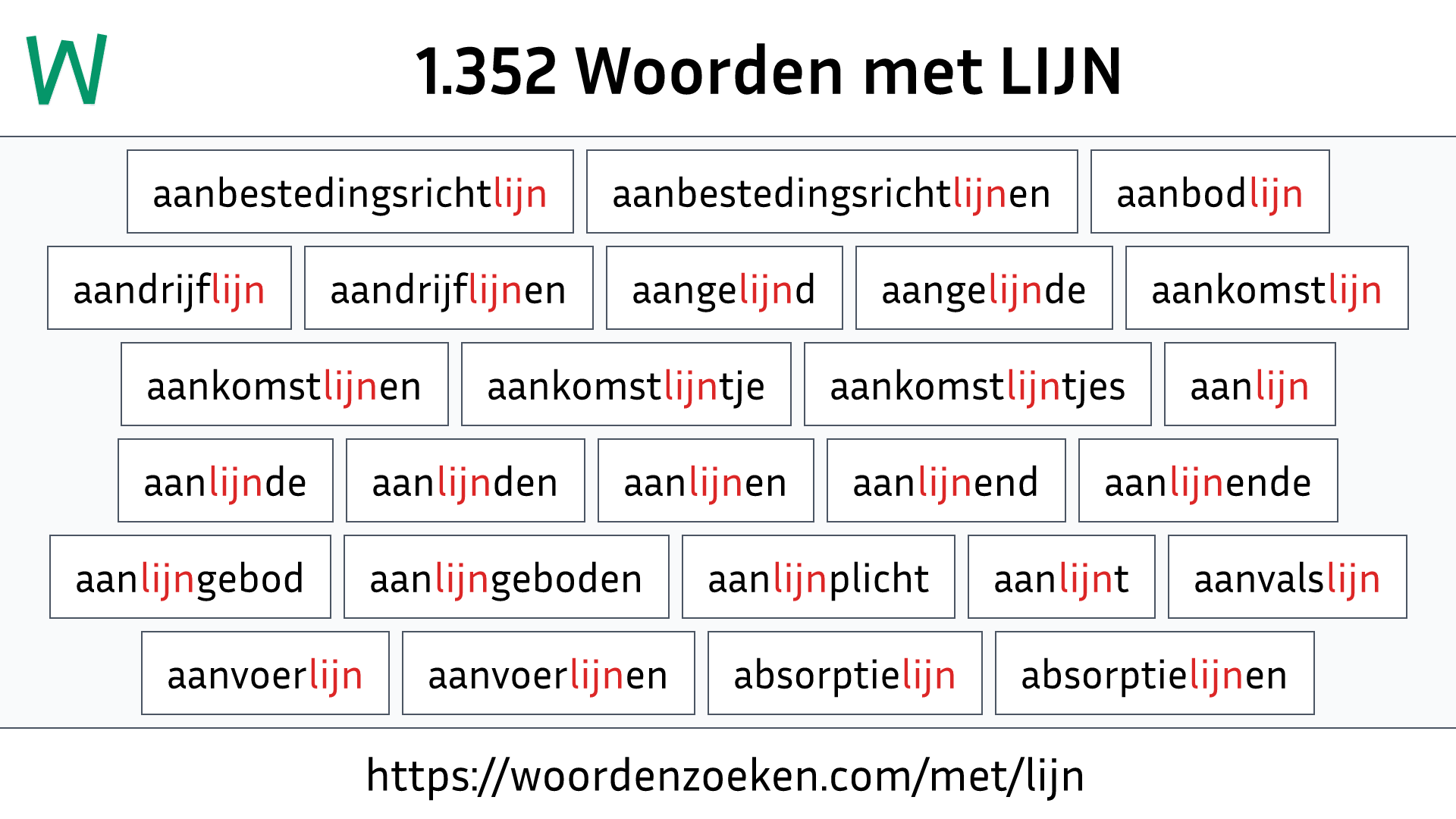 Woorden met LIJN