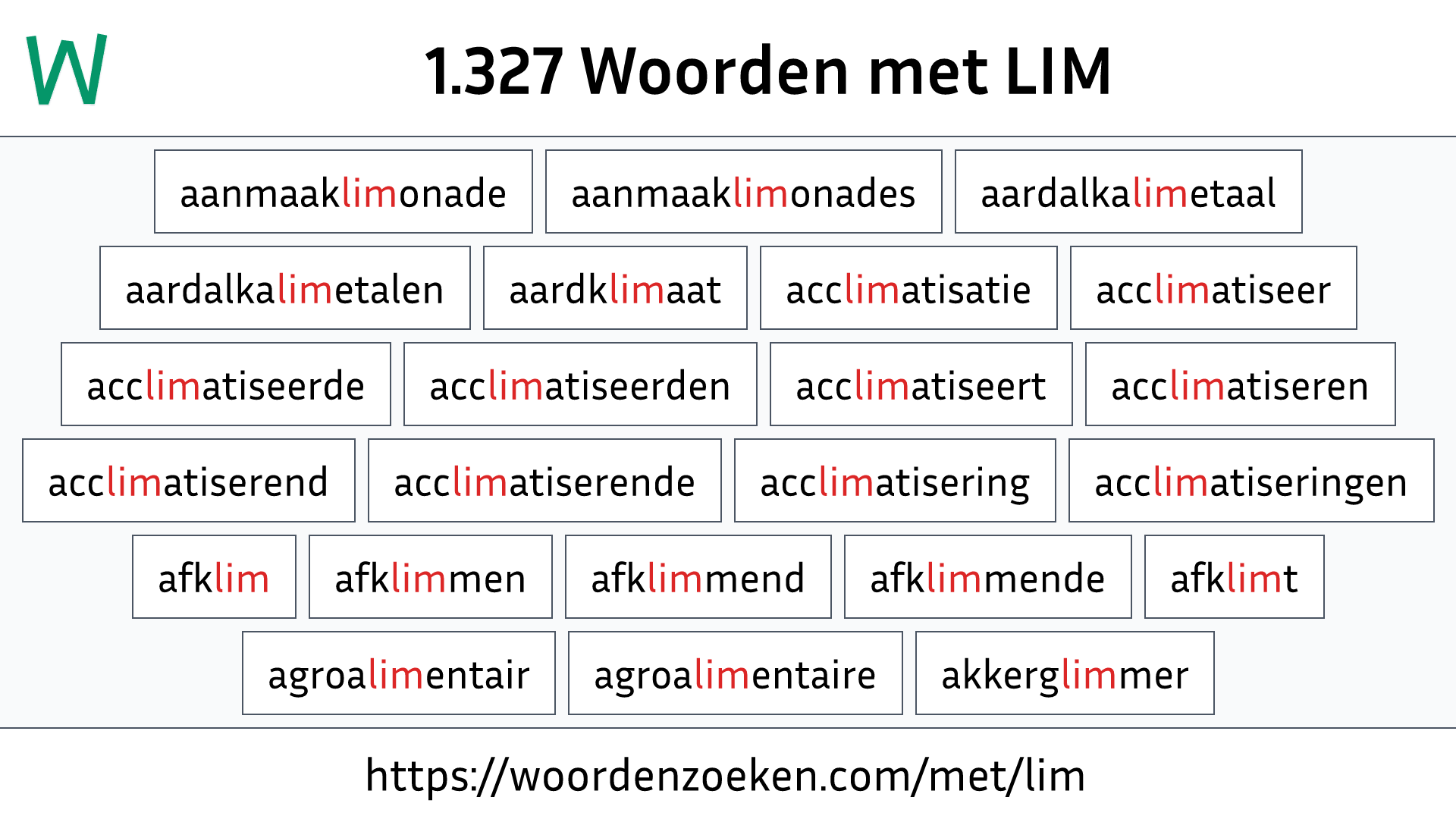 Woorden met LIM