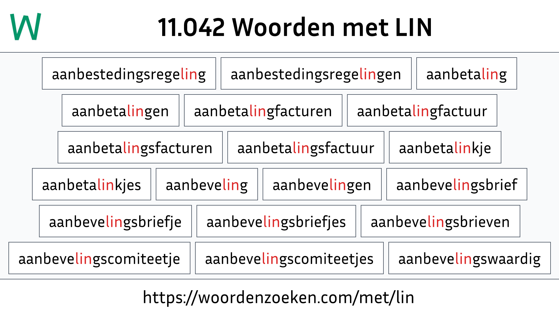 Woorden met LIN