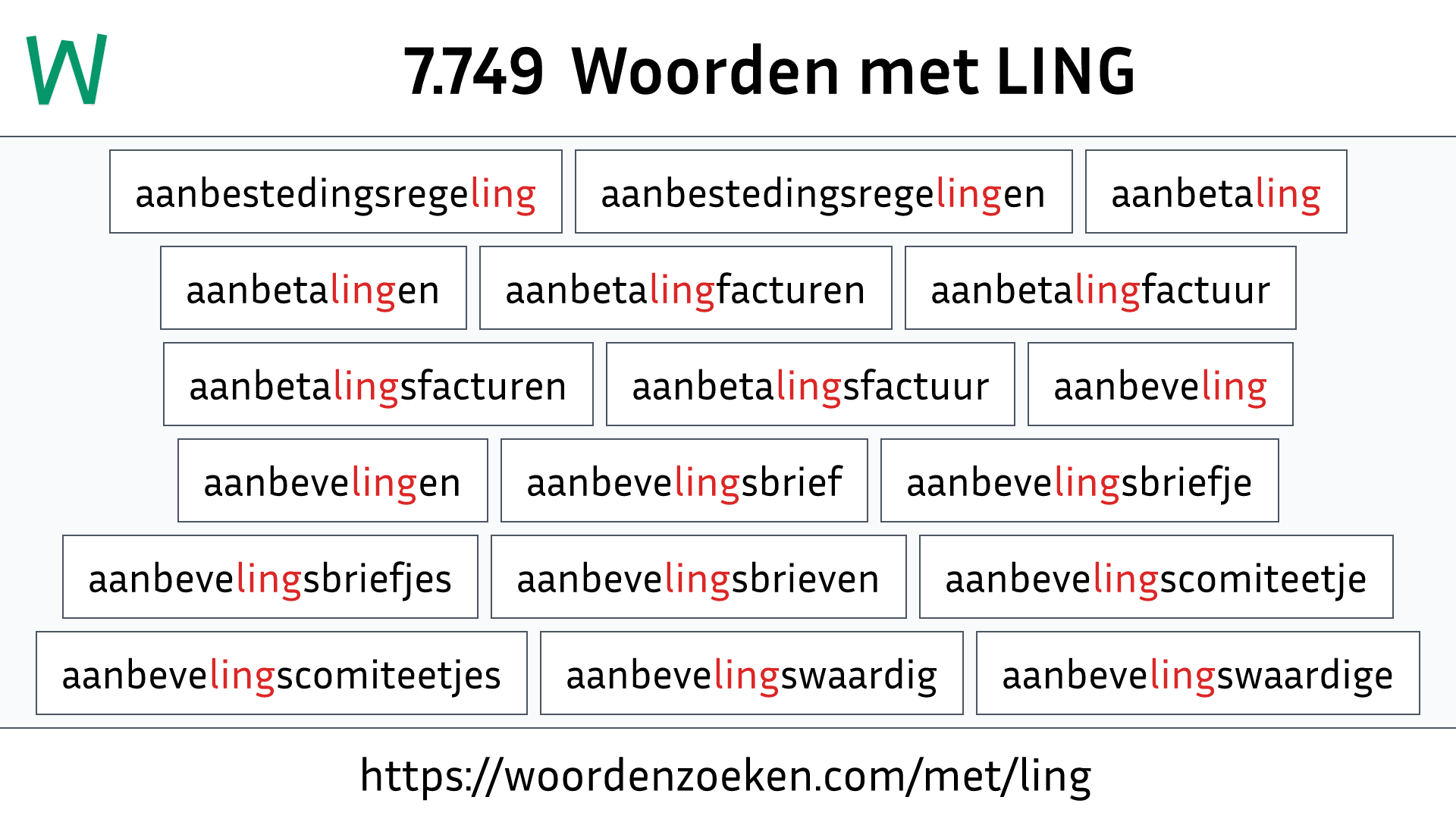 Woorden met LING