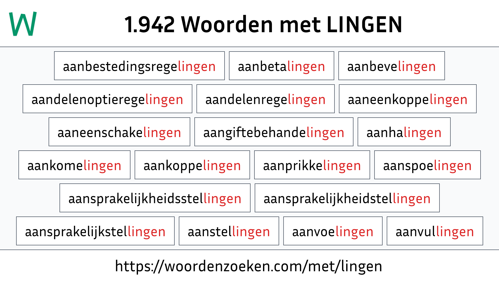 Woorden met LINGEN