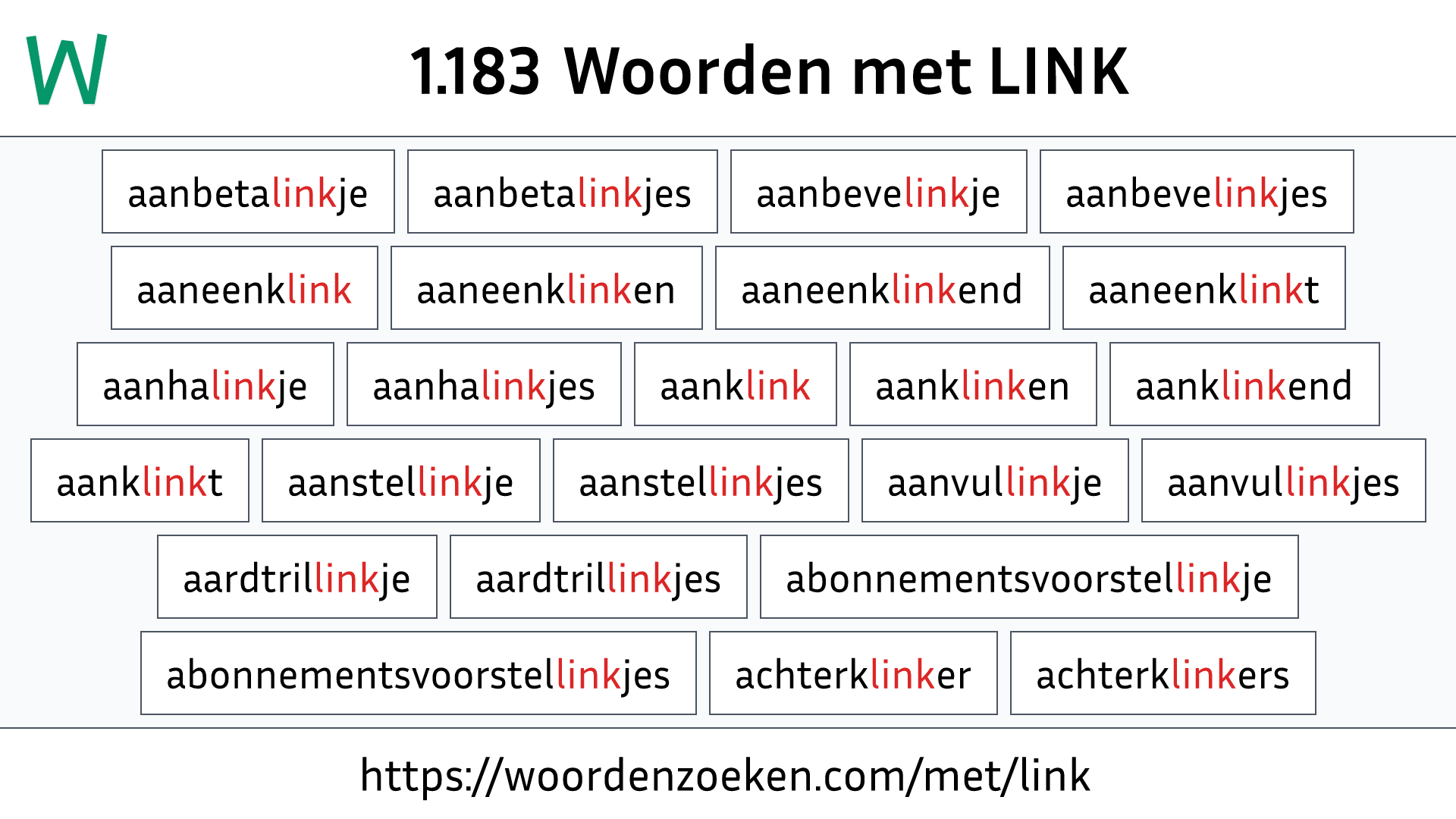 Woorden met LINK