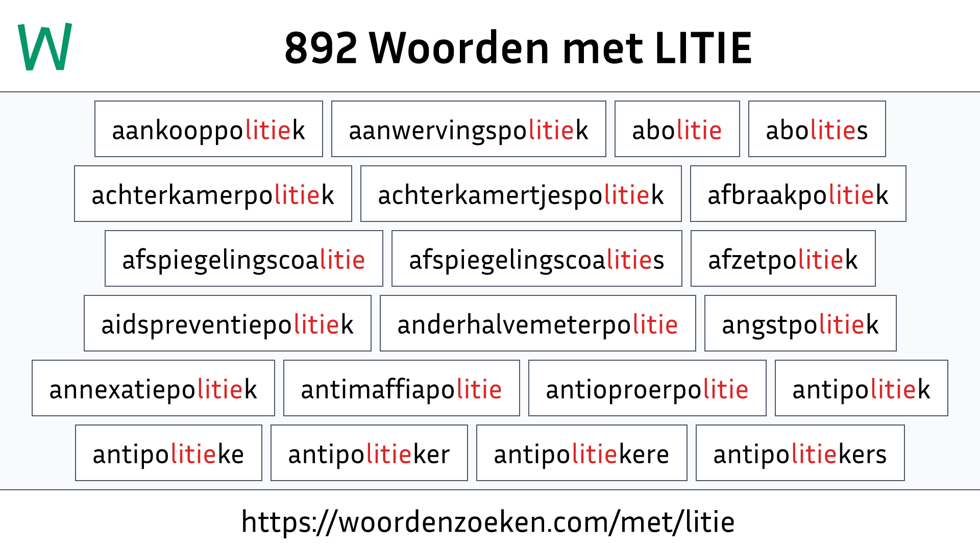 Woorden met LITIE