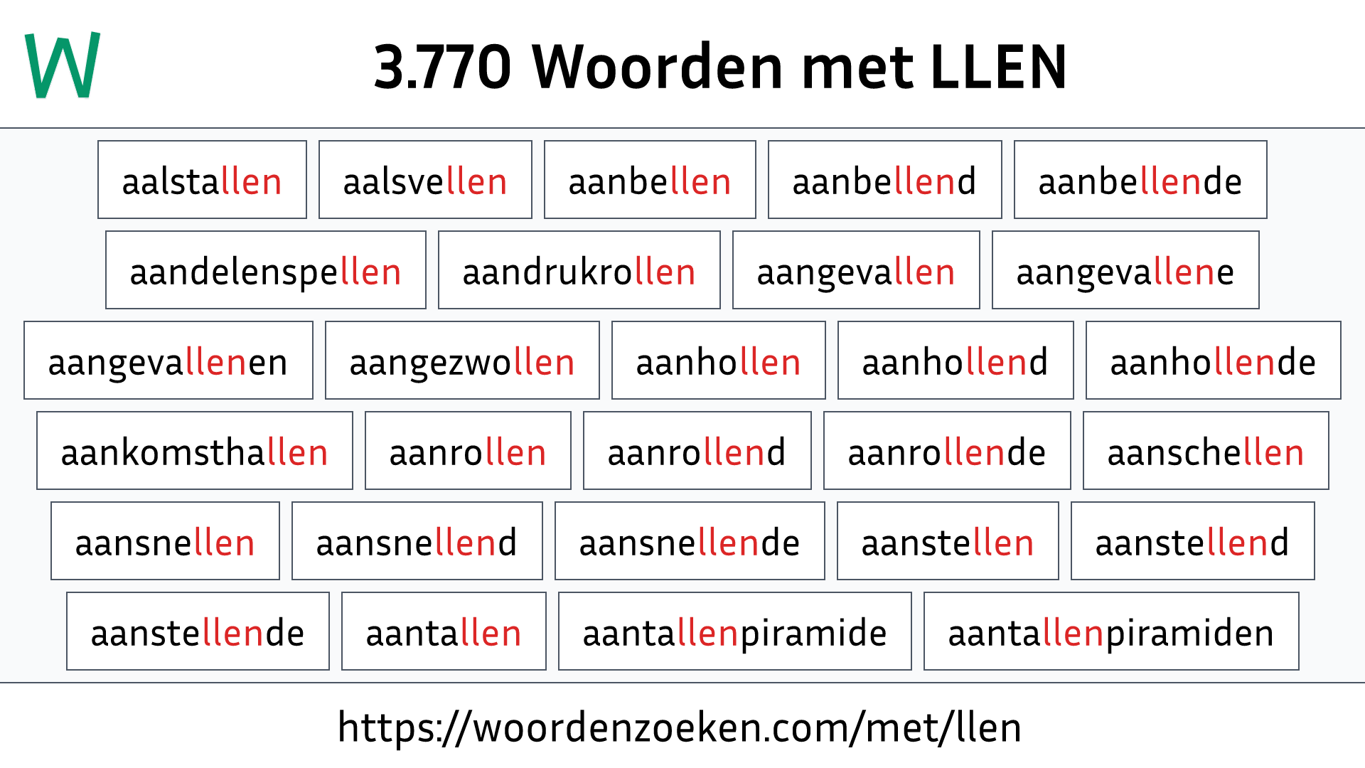 Woorden met LLEN