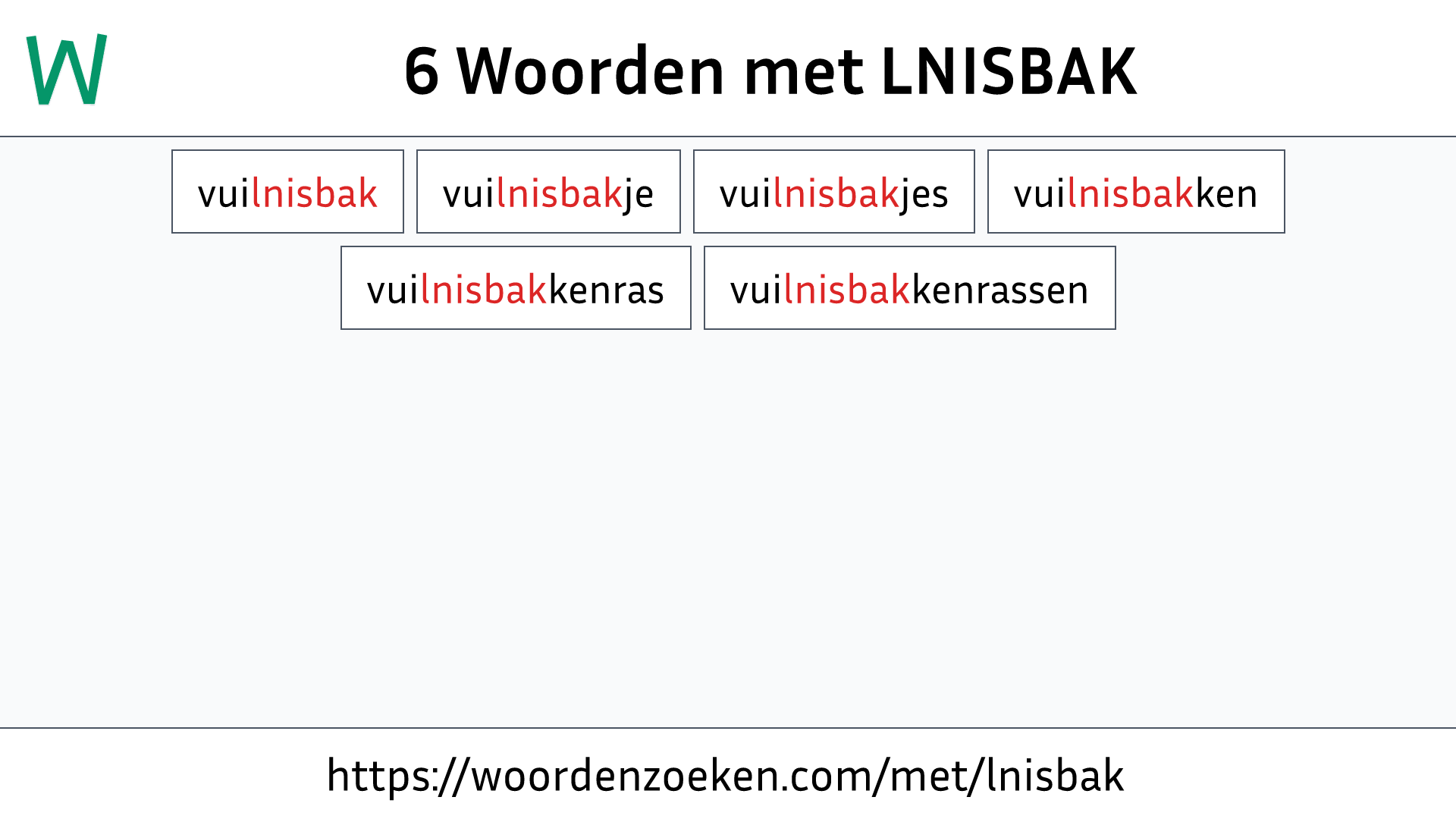 Woorden met LNISBAK