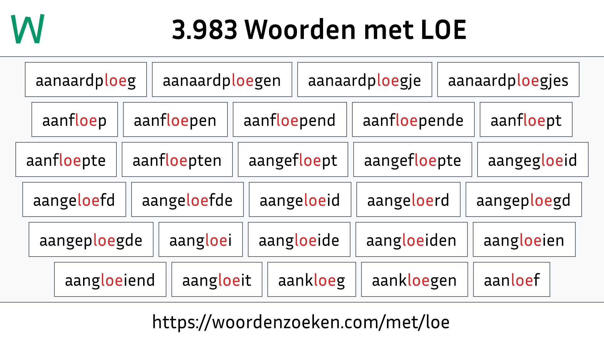 Woorden met LOE