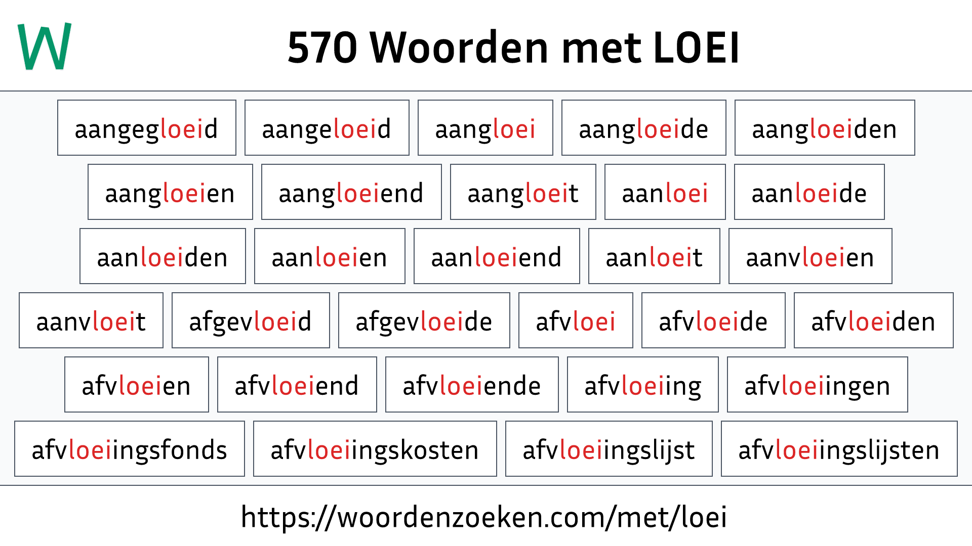 Woorden met LOEI