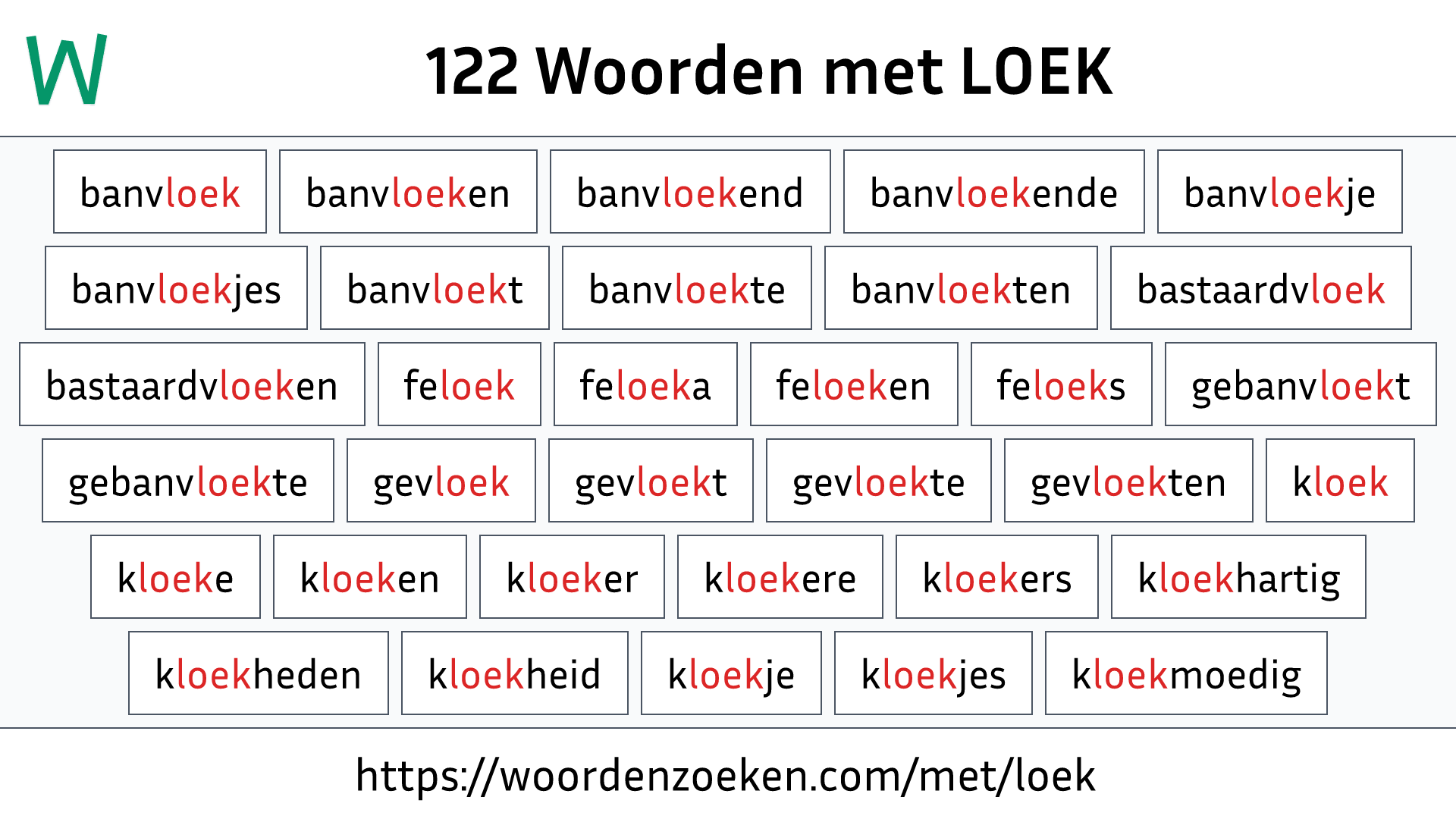 Woorden met LOEK