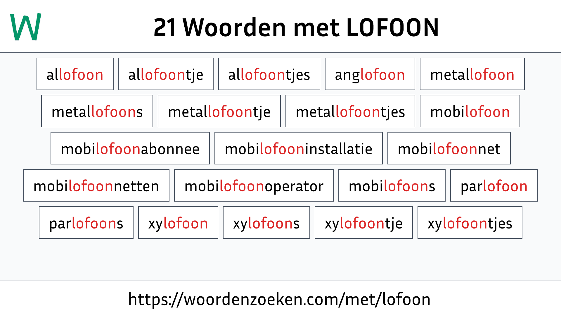 Woorden met LOFOON