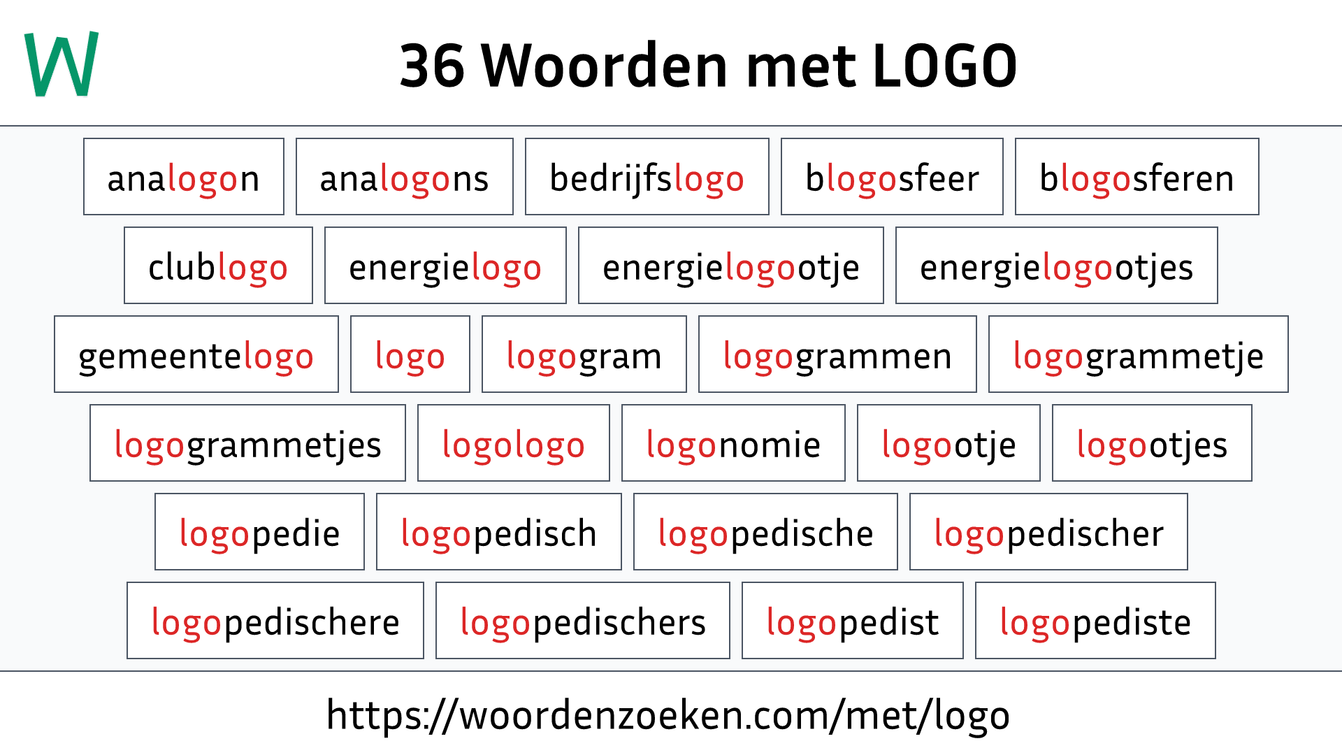 Woorden met LOGO