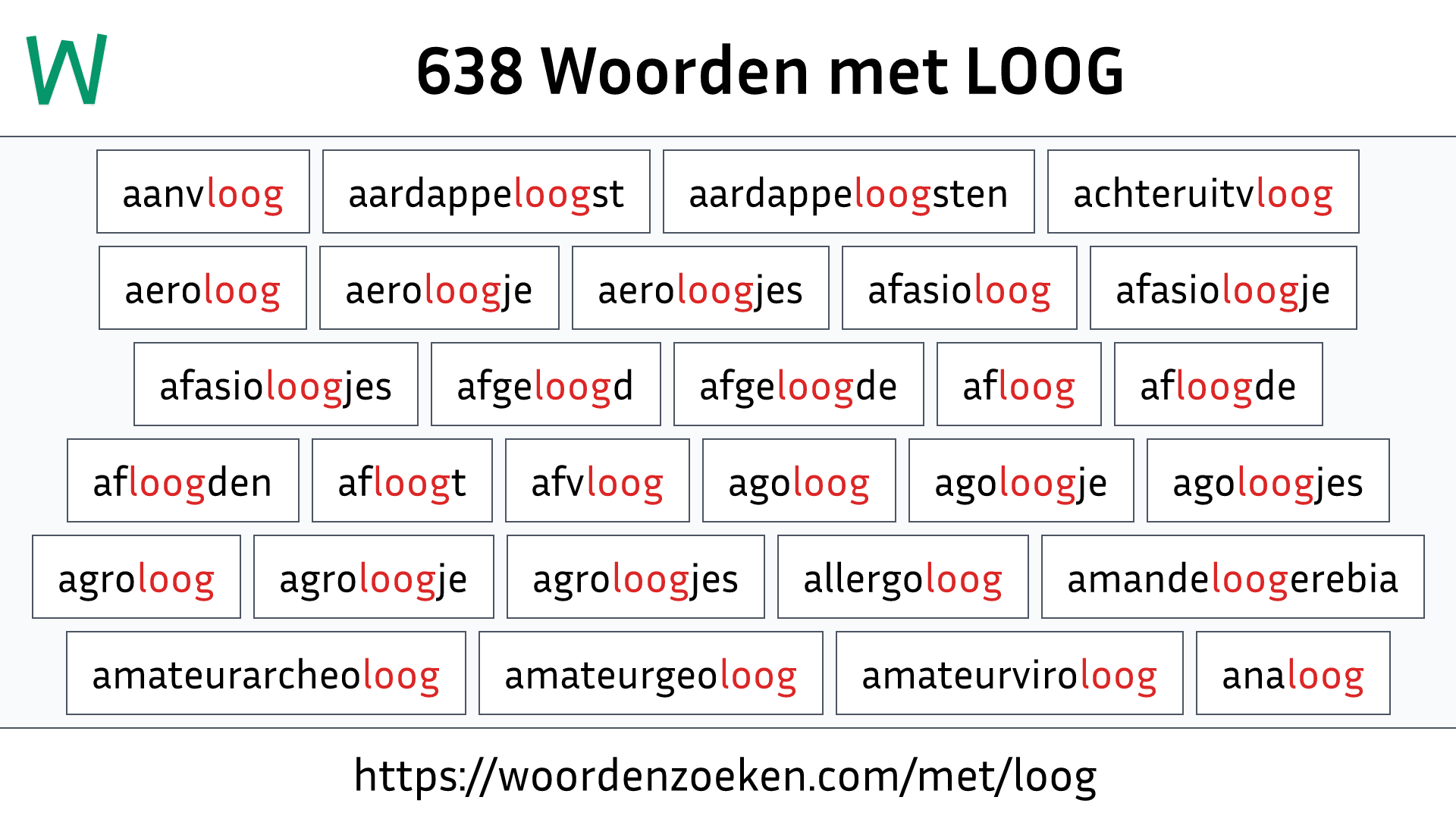 Woorden met LOOG