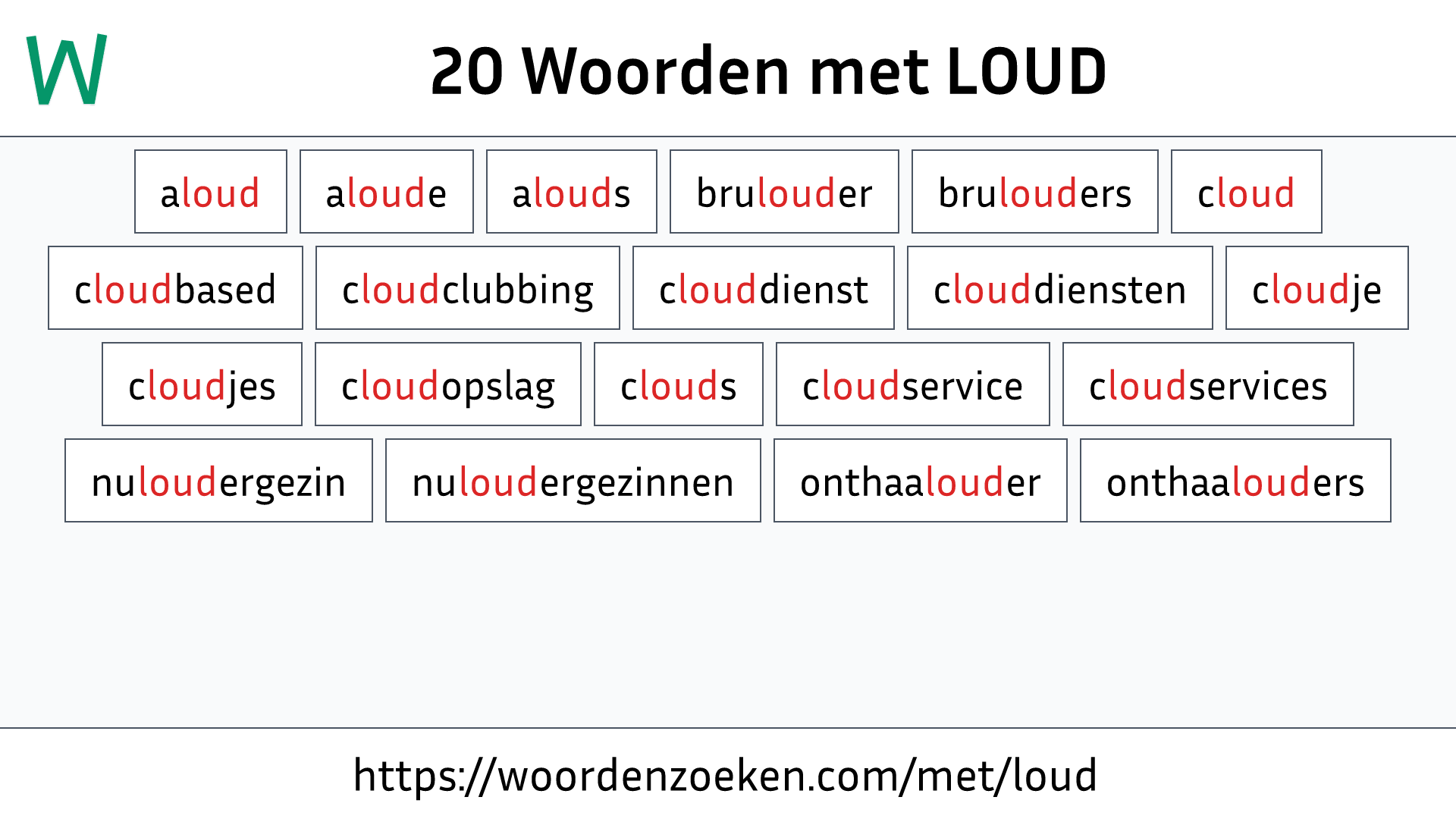 Woorden met LOUD