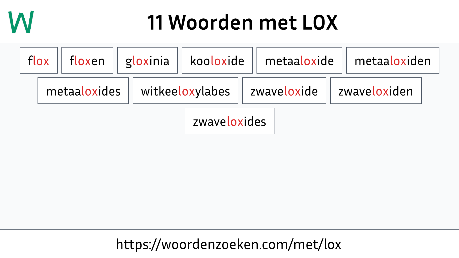 Woorden met LOX