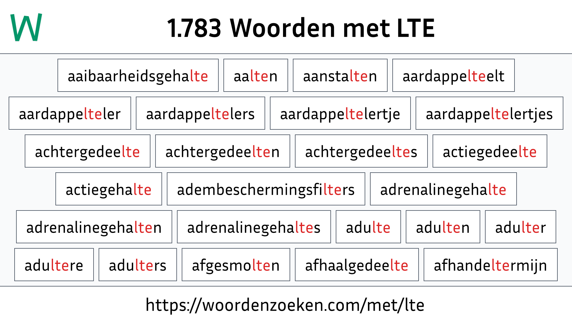 Woorden met LTE