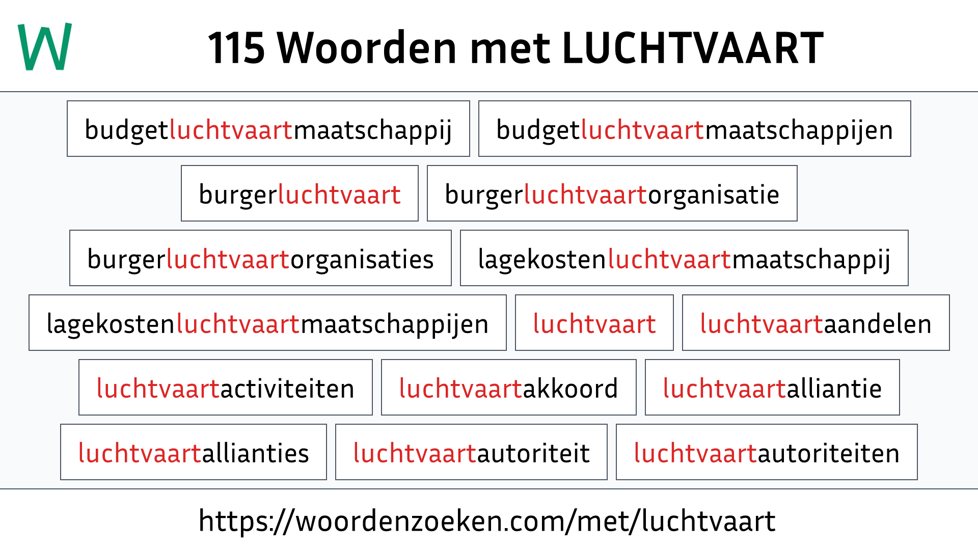 Woorden met LUCHTVAART