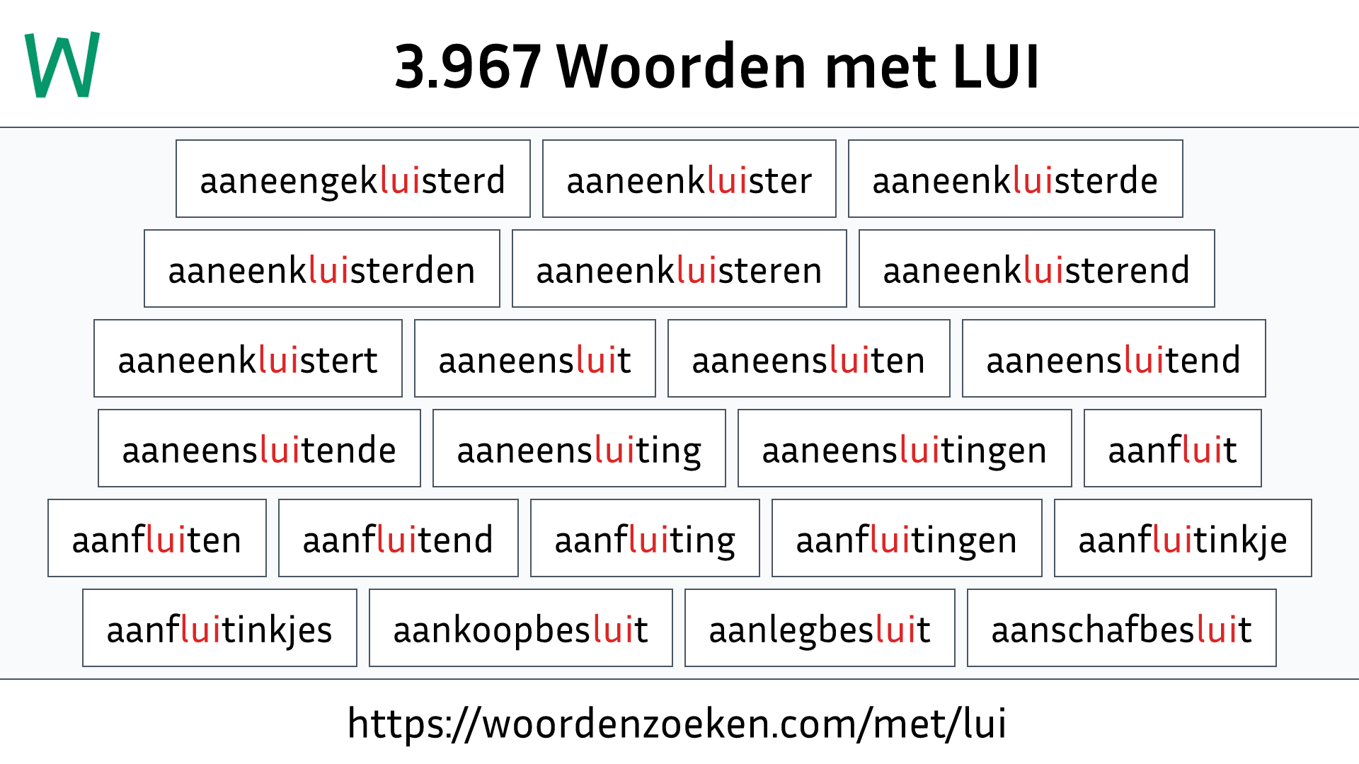 Woorden met LUI