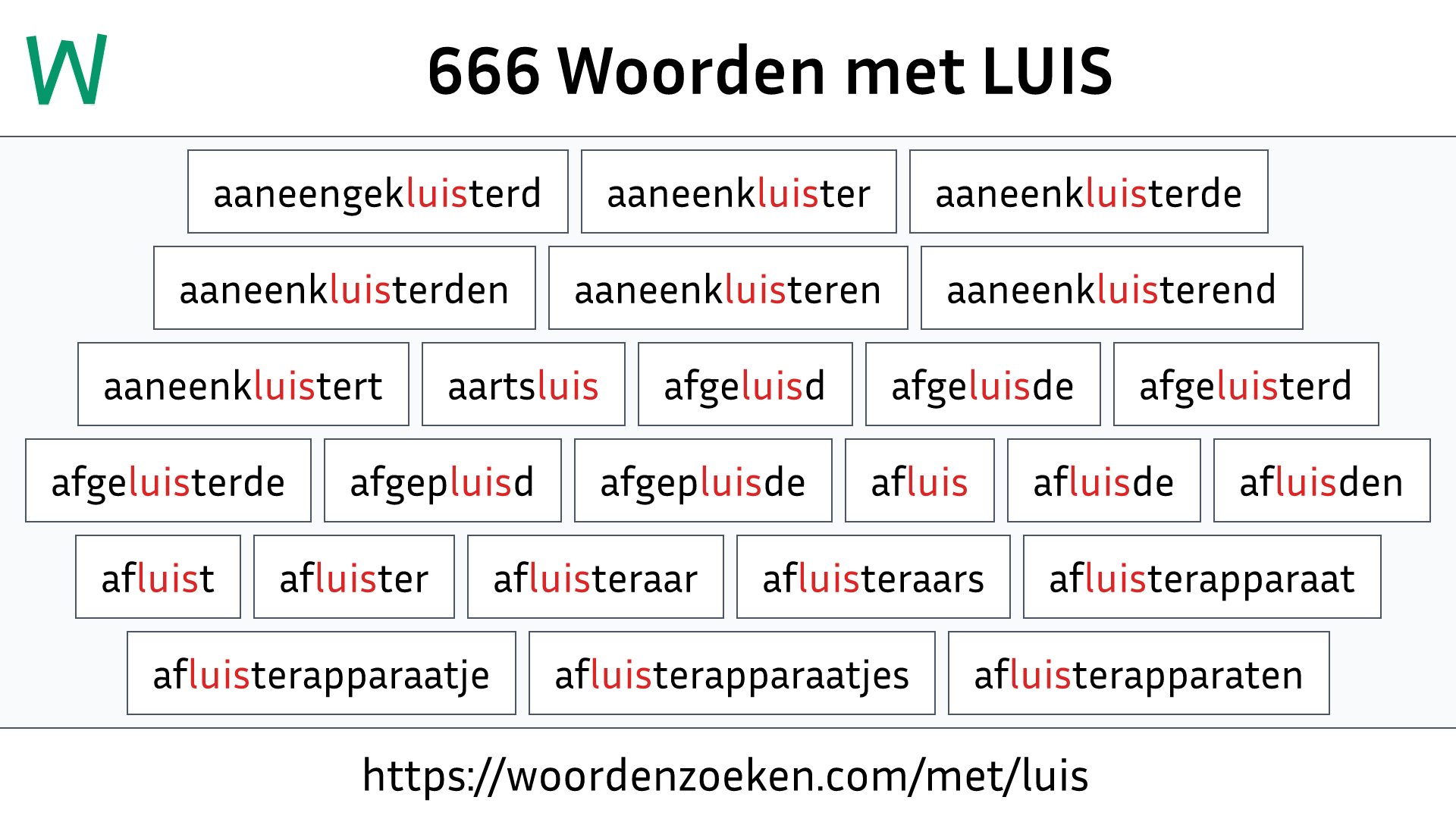 Woorden met LUIS