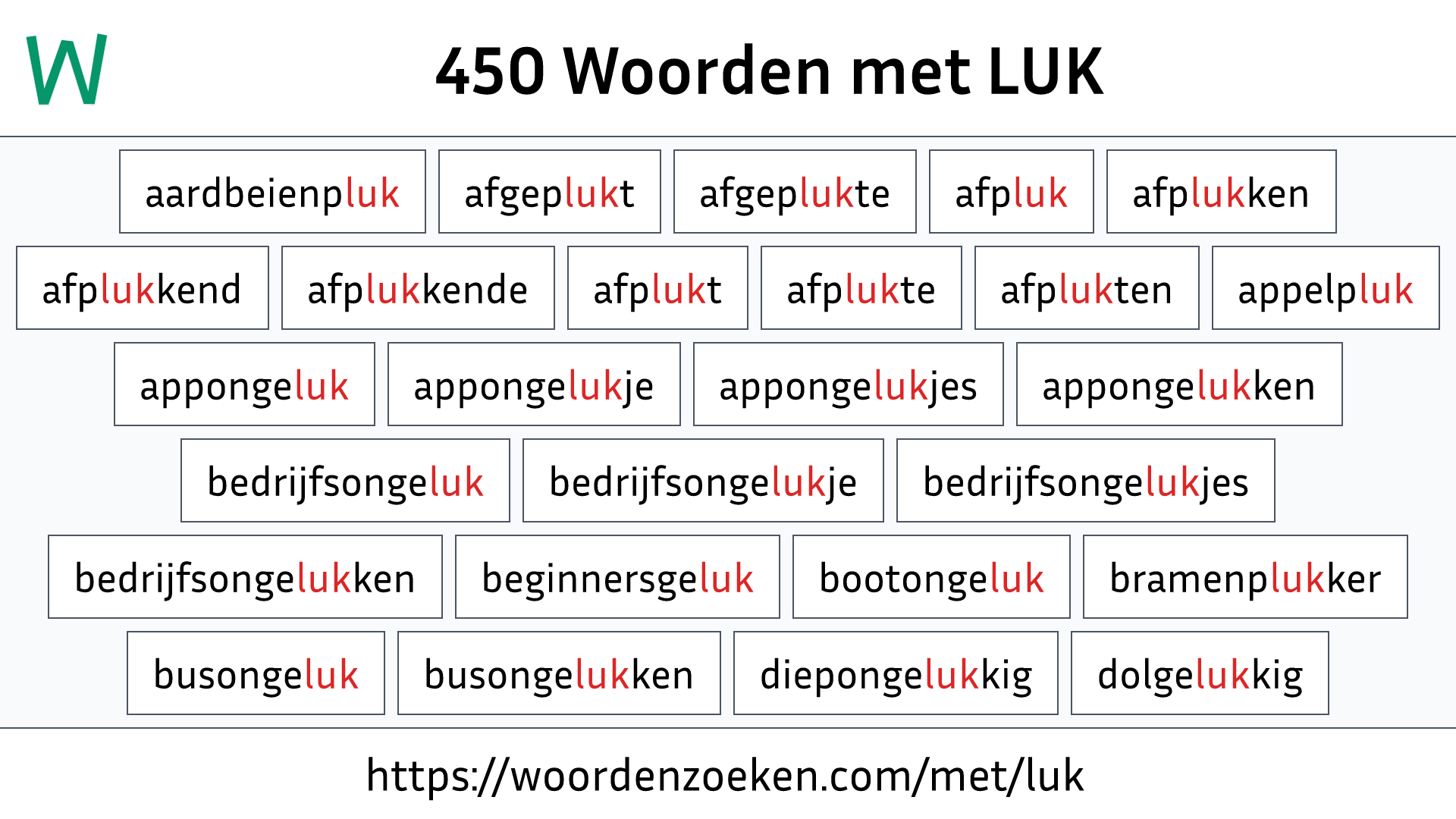 Woorden met LUK