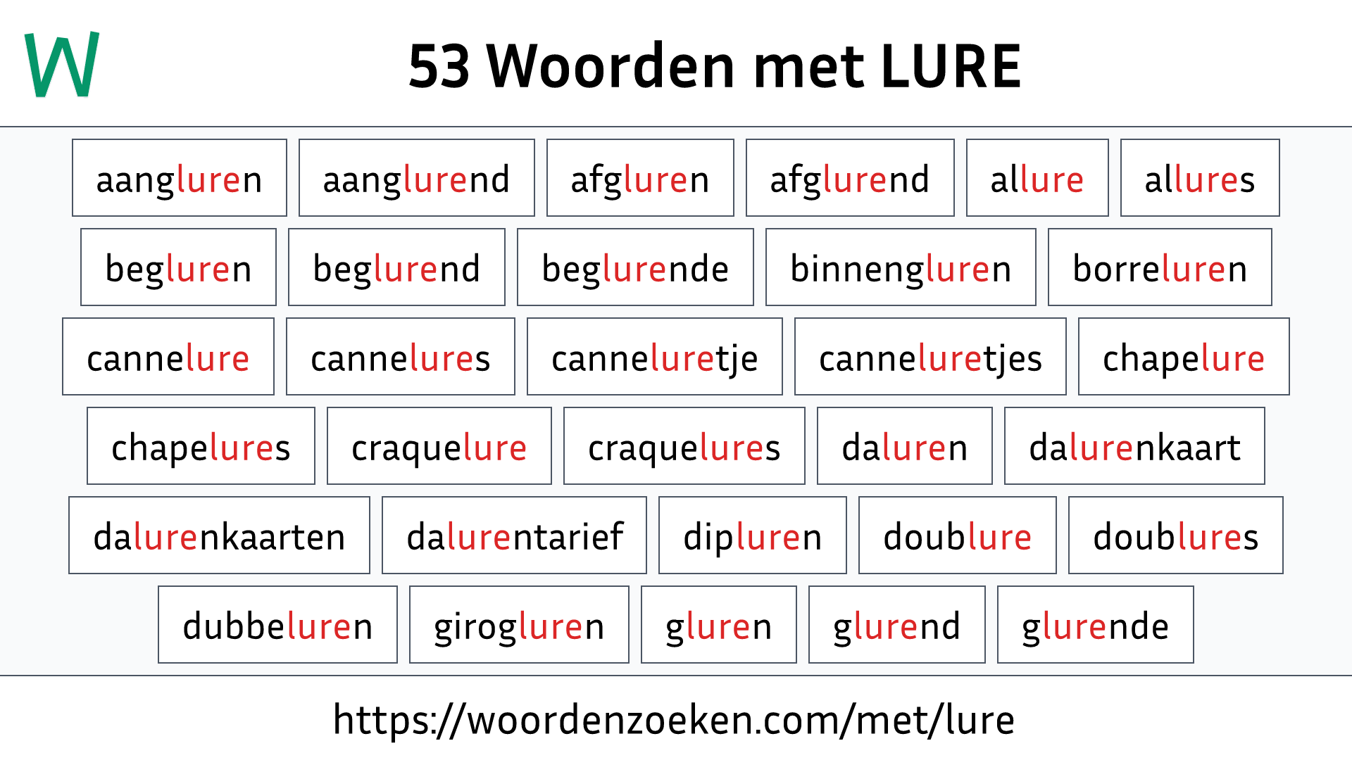 Woorden met LURE