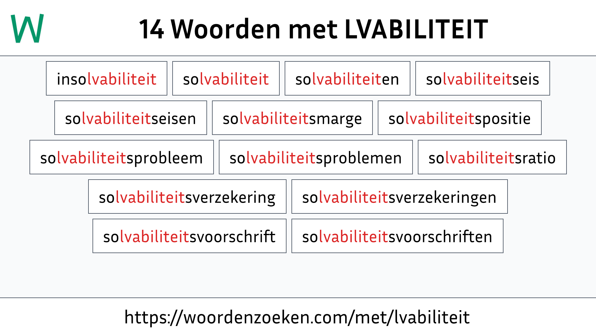 Woorden met LVABILITEIT