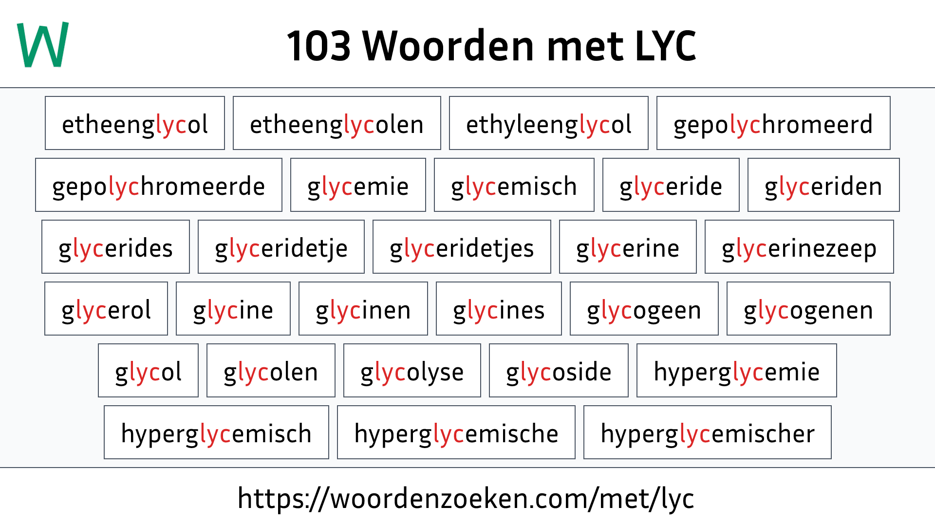 Woorden met LYC