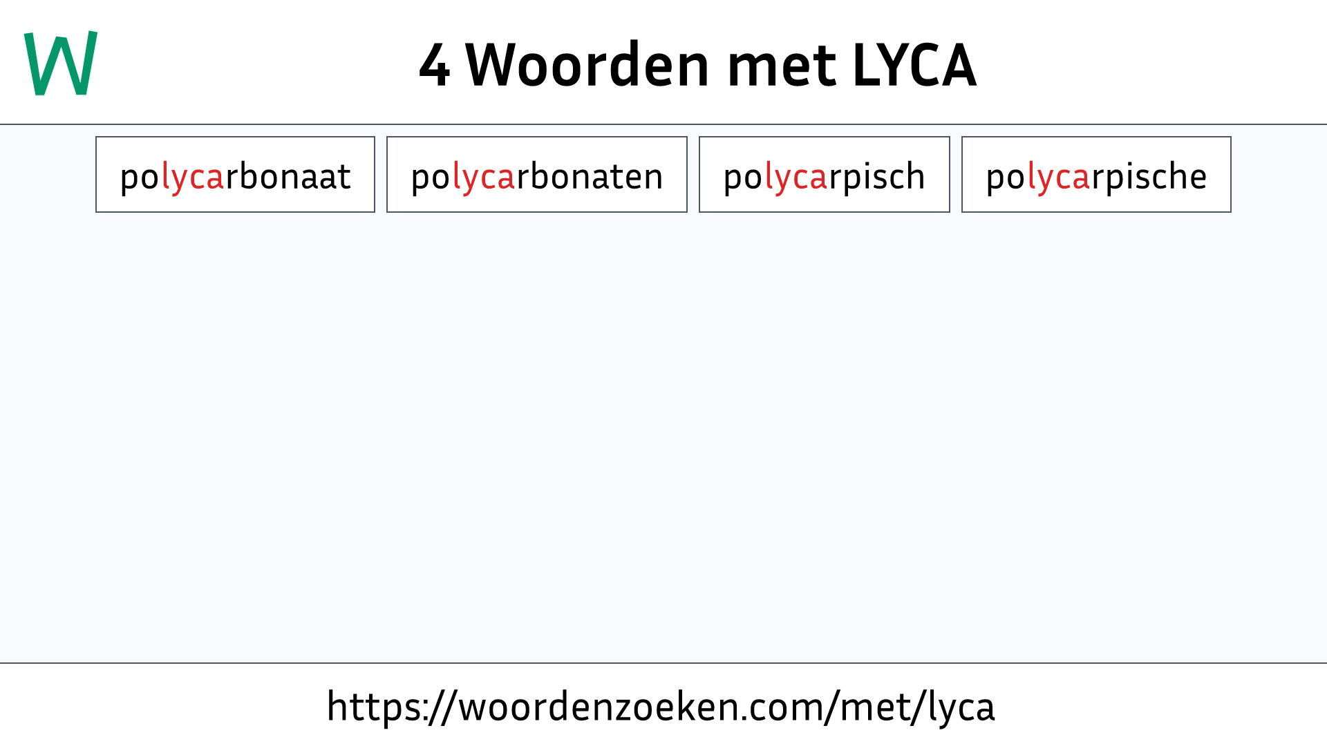 Woorden met LYCA