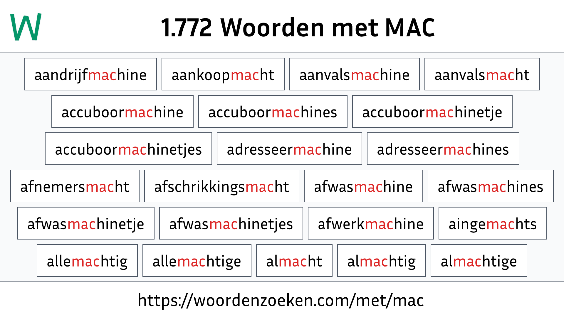 Woorden met MAC