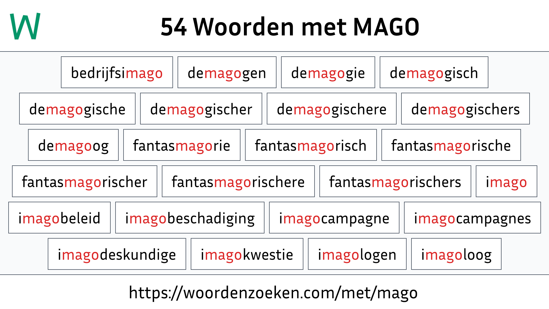 Woorden met MAGO