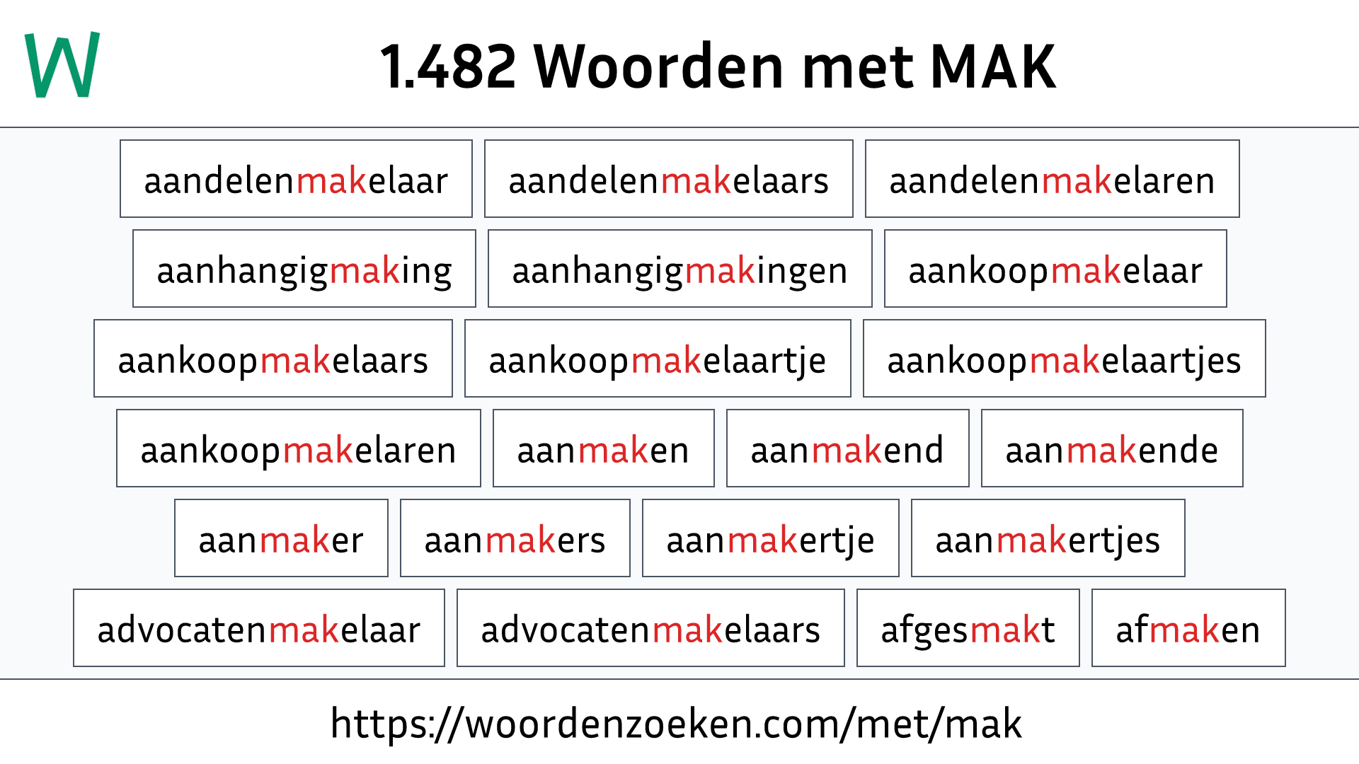 Woorden met MAK