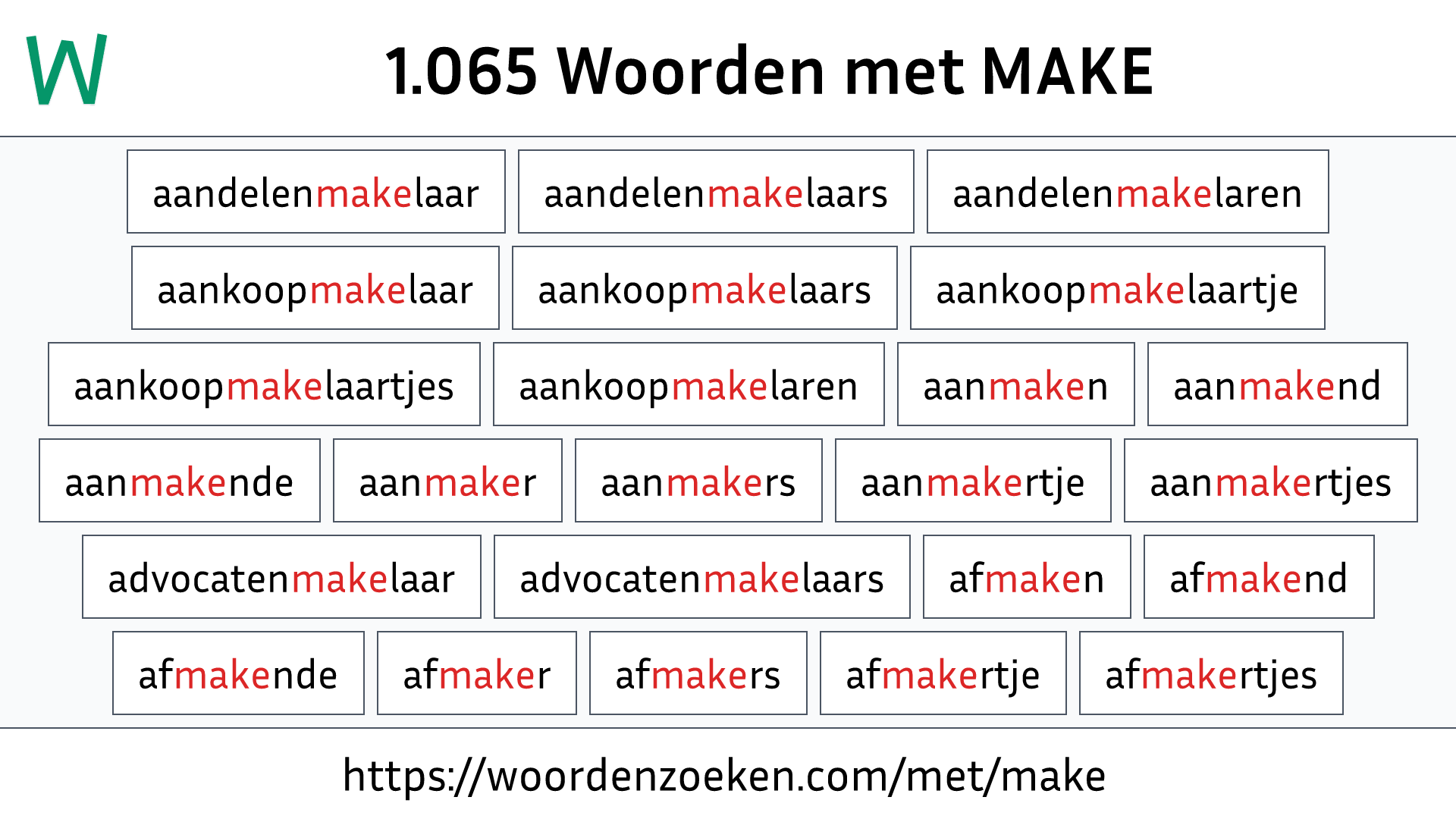 Woorden met MAKE