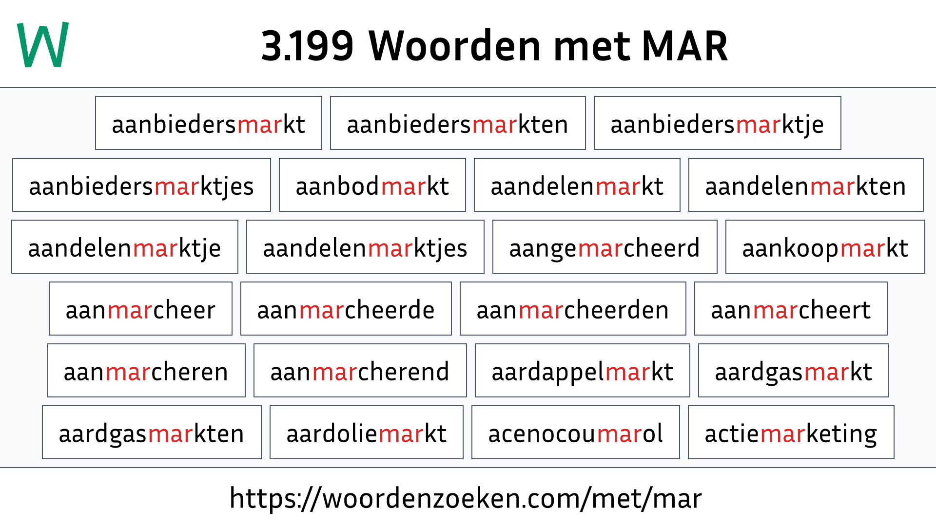 Woorden met MAR