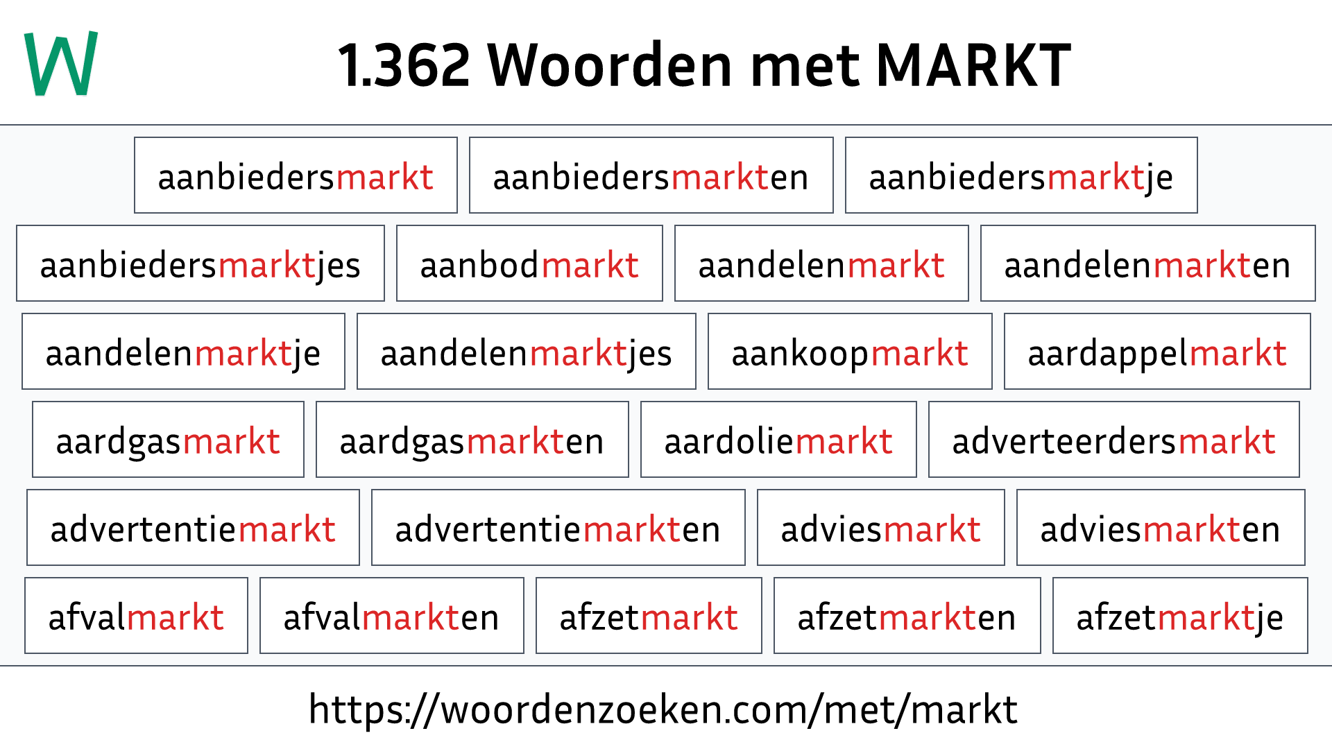 Woorden met MARKT