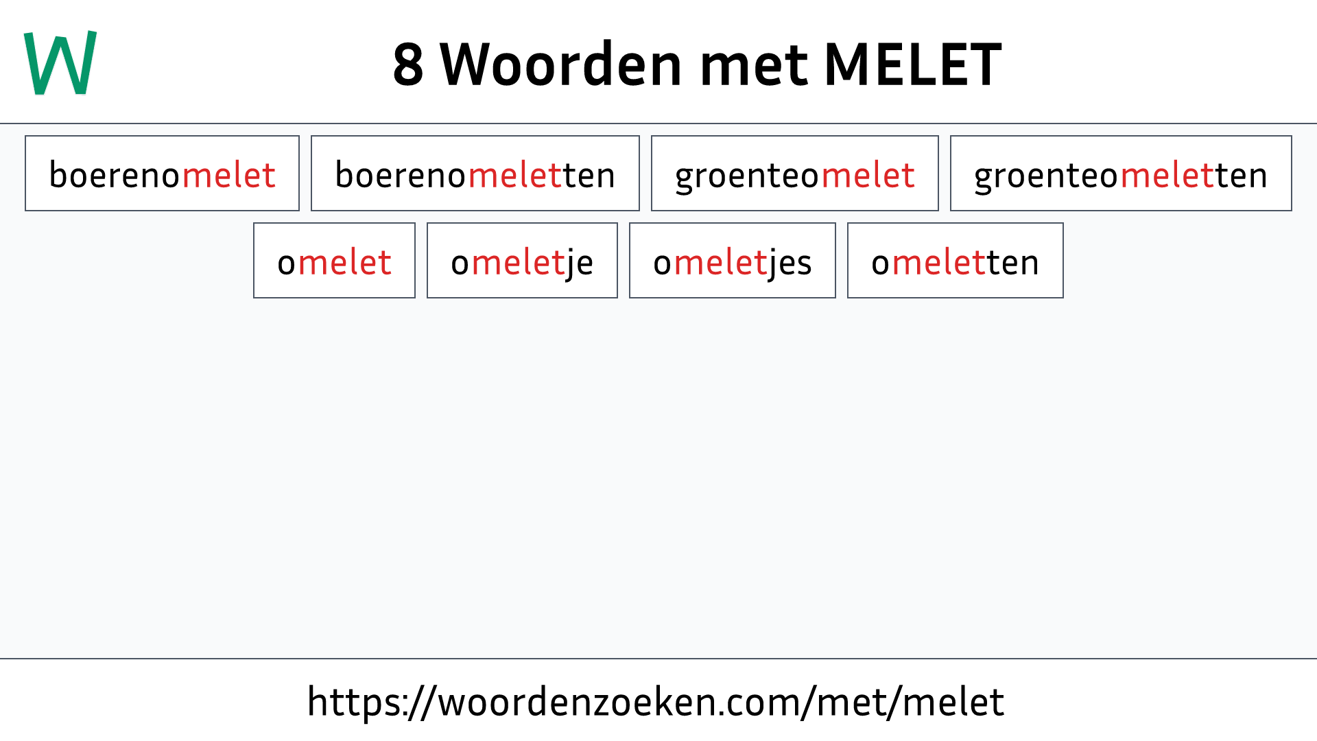 Woorden met MELET