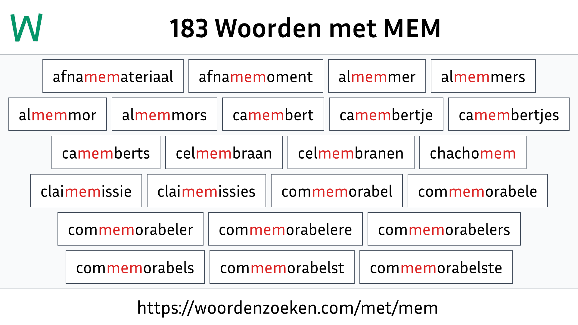 Woorden met MEM