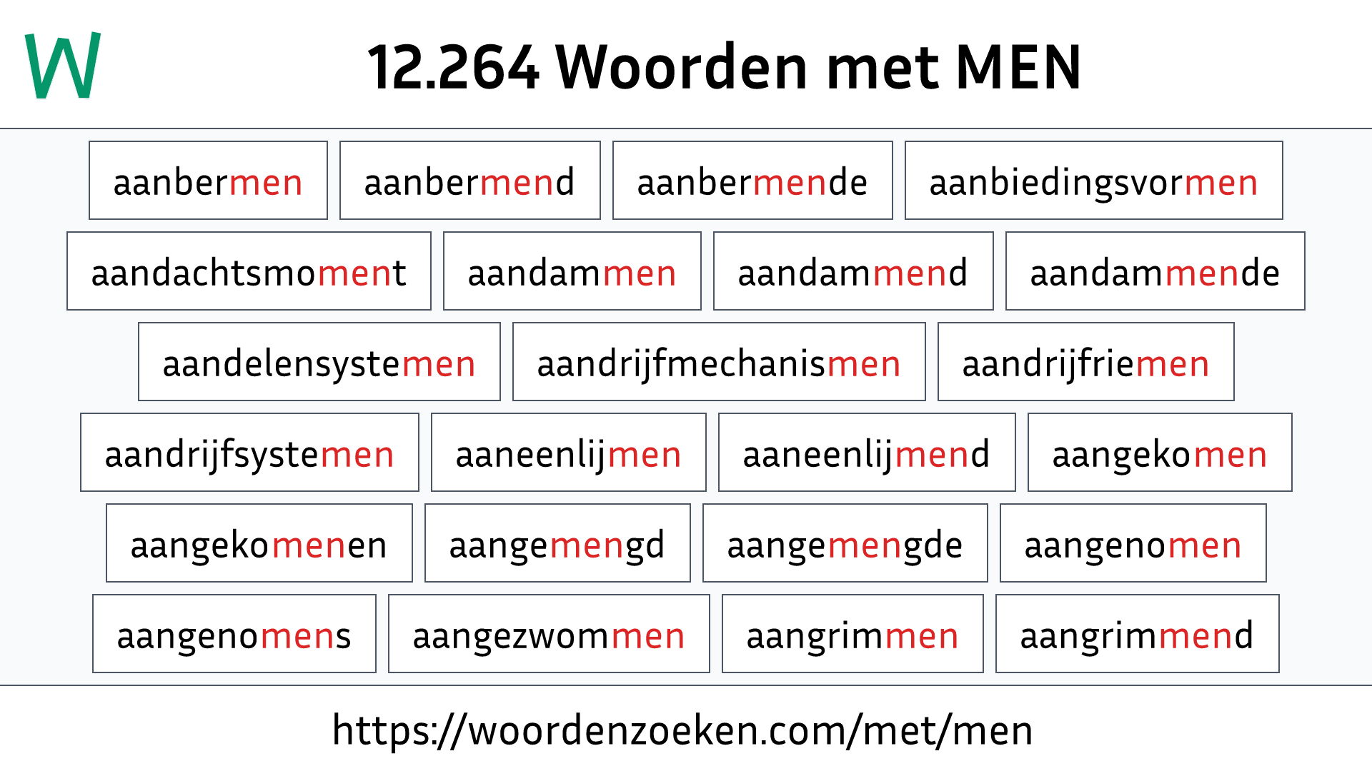 Woorden met MEN