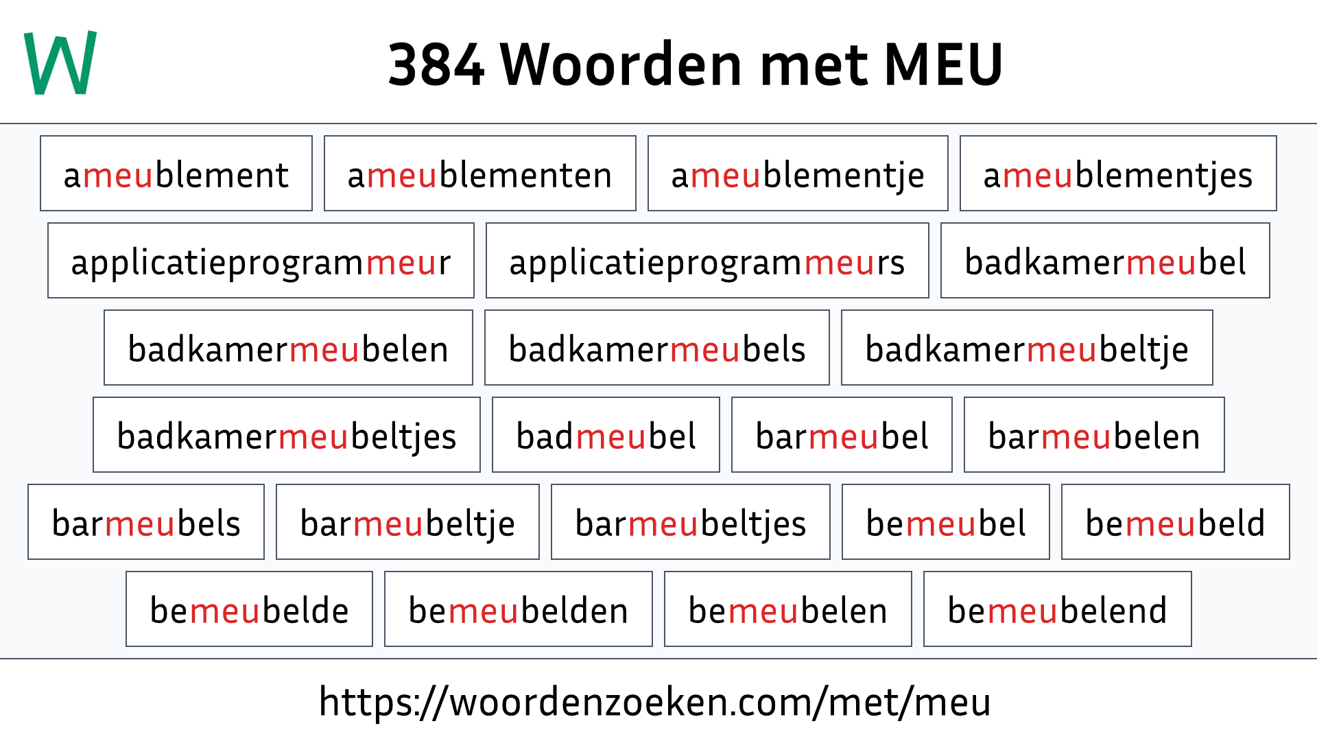 Woorden met MEU