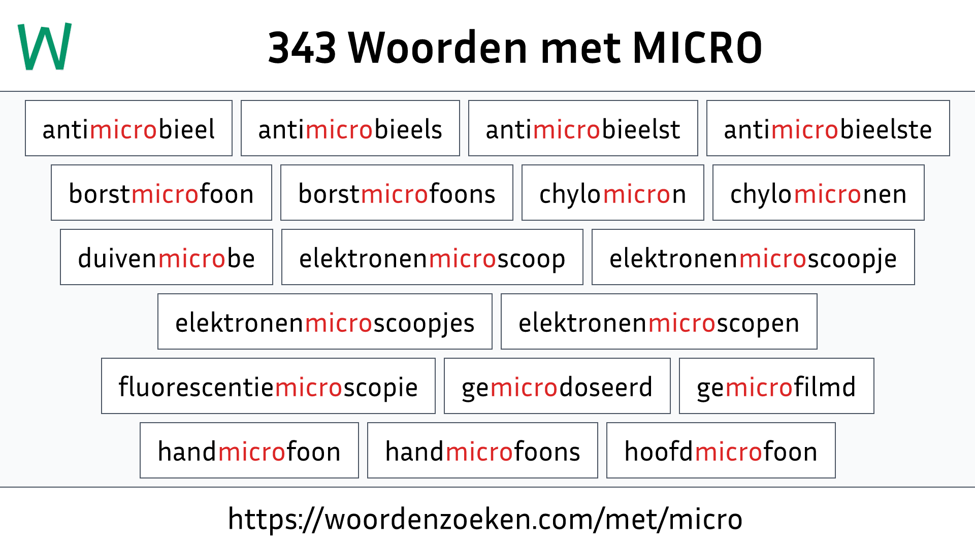 Woorden met MICRO