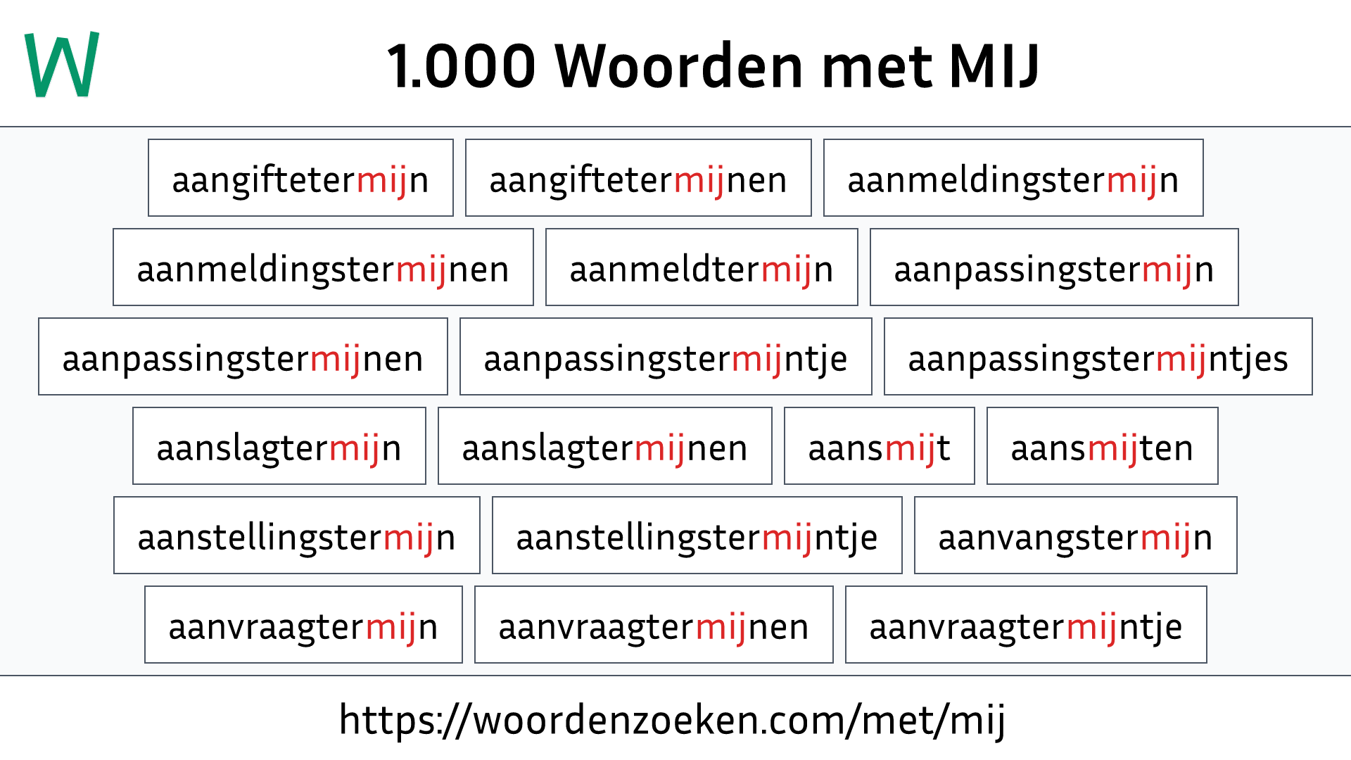 Woorden met MIJ