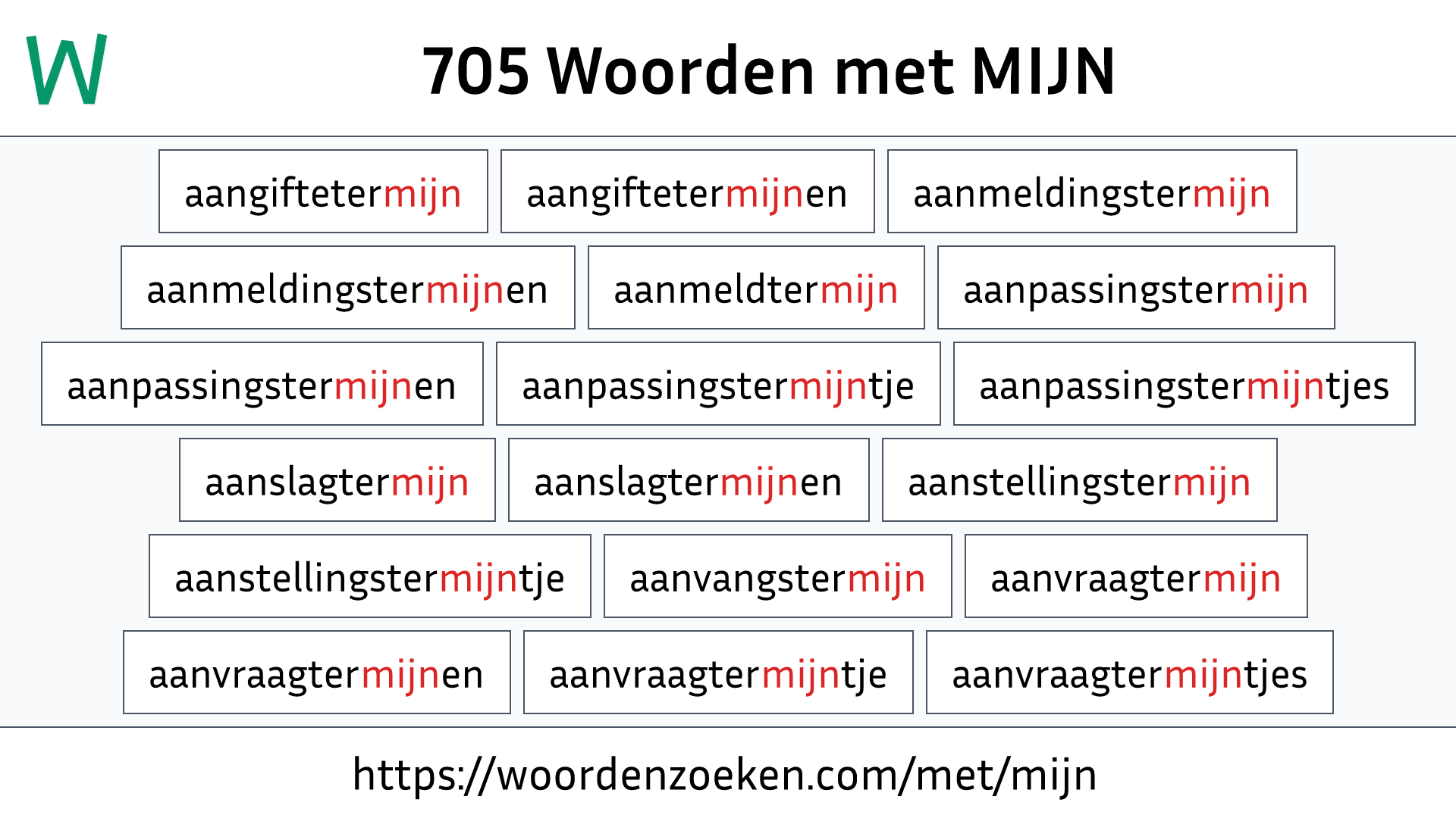 Woorden met MIJN