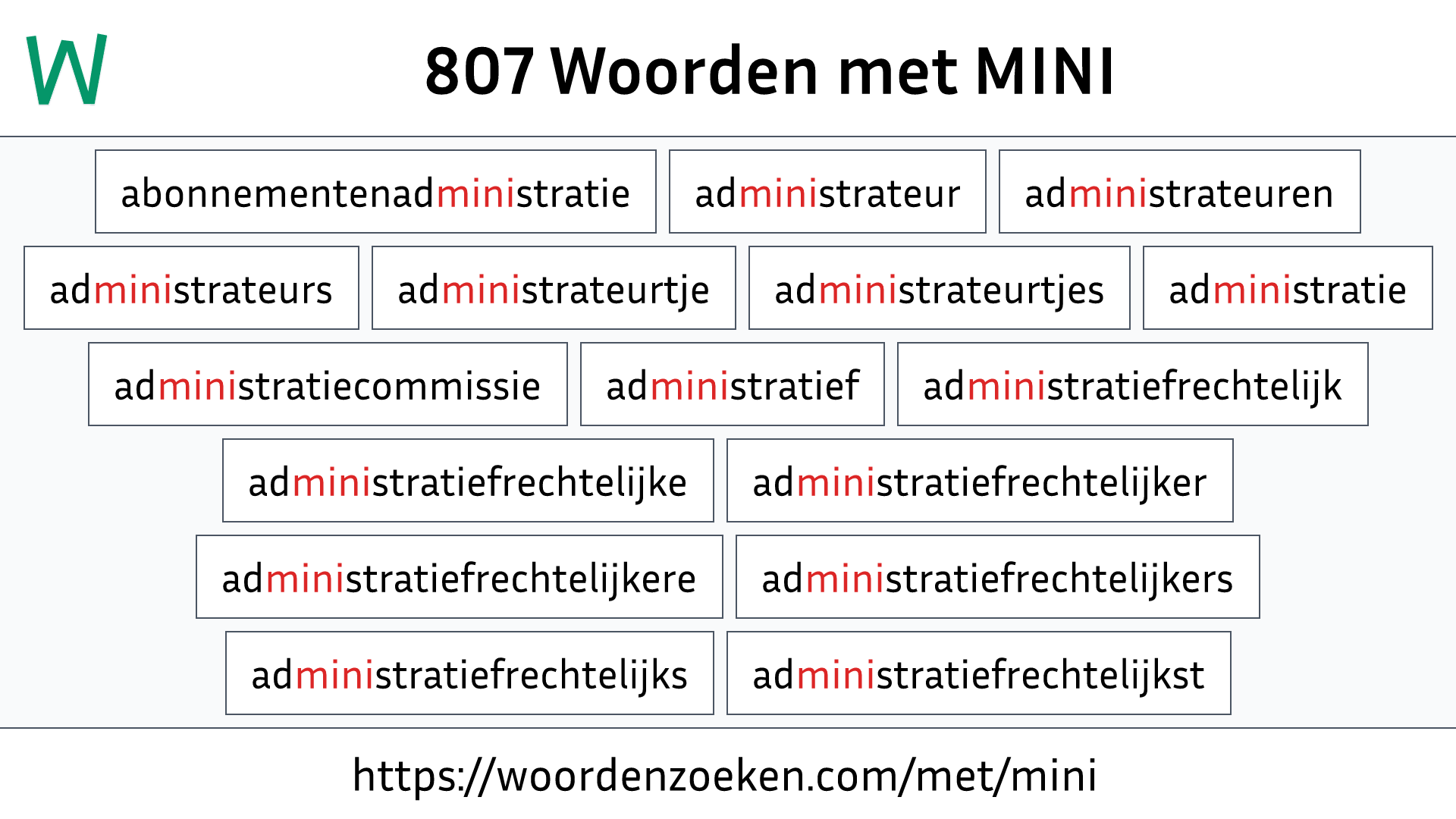 Woorden met MINI