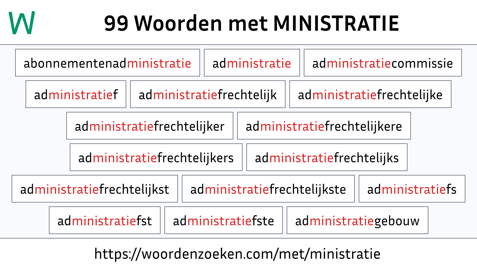 Woorden met MINISTRATIE