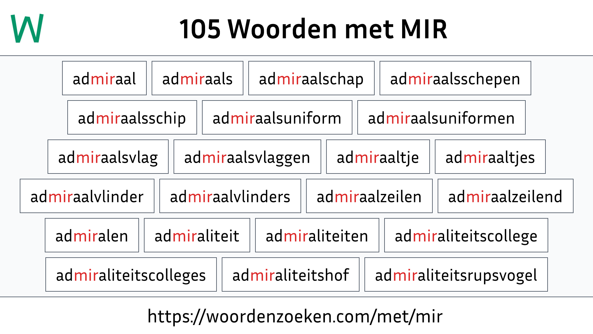 Woorden met MIR