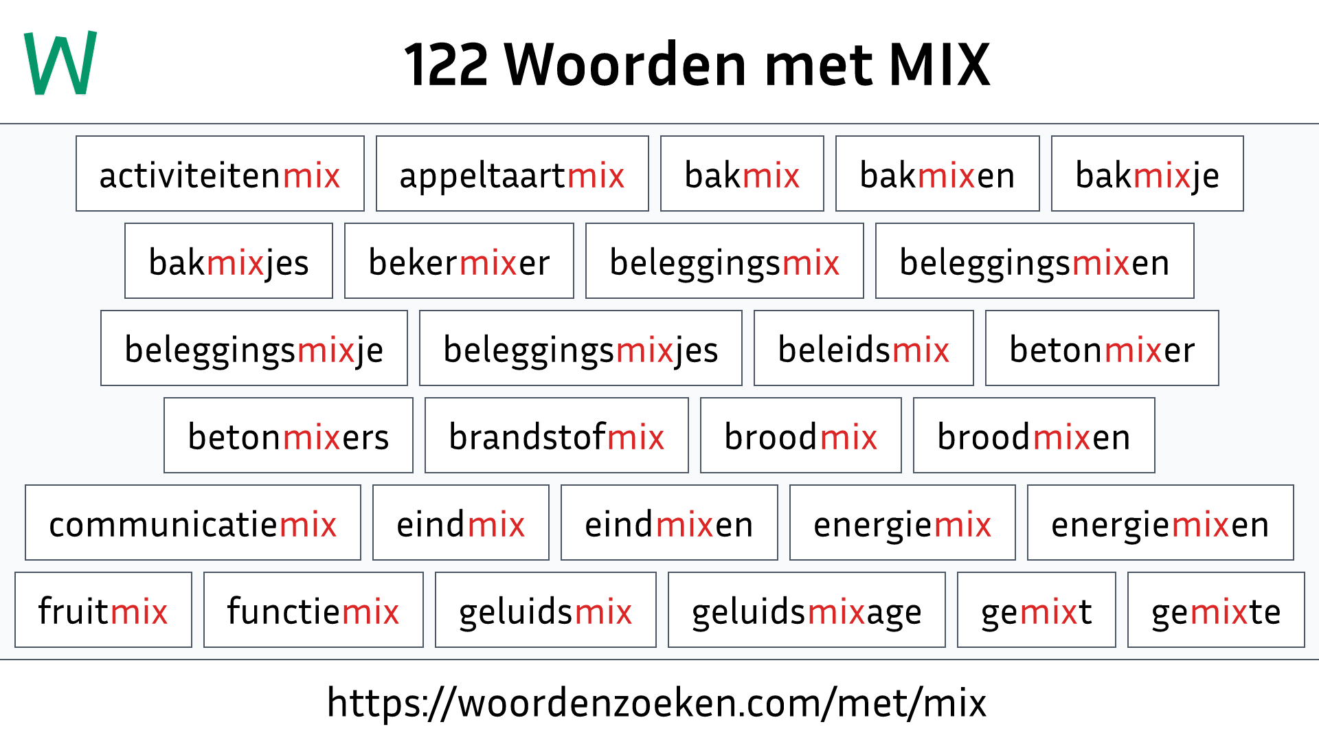 Woorden met MIX