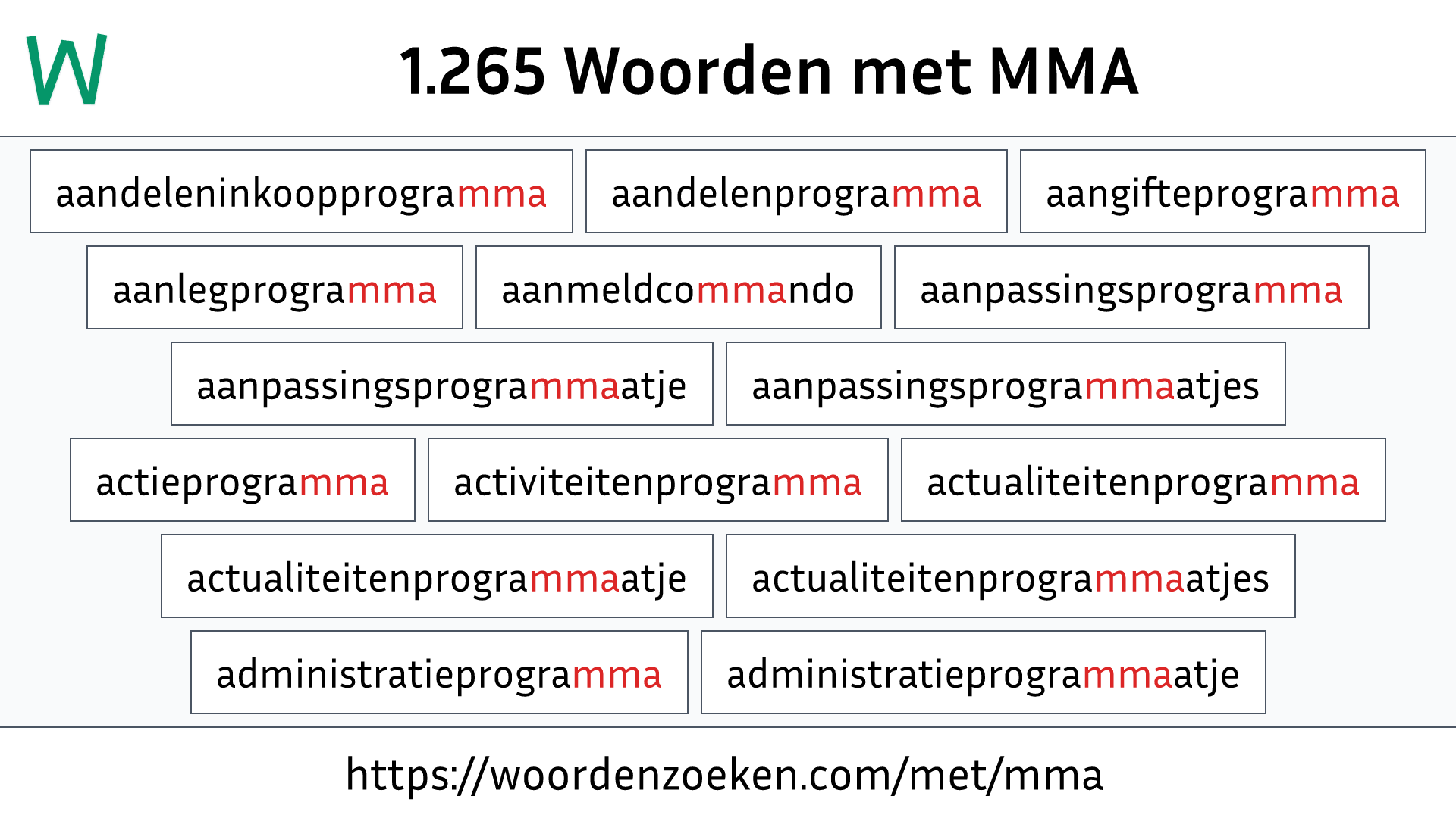 Woorden met MMA