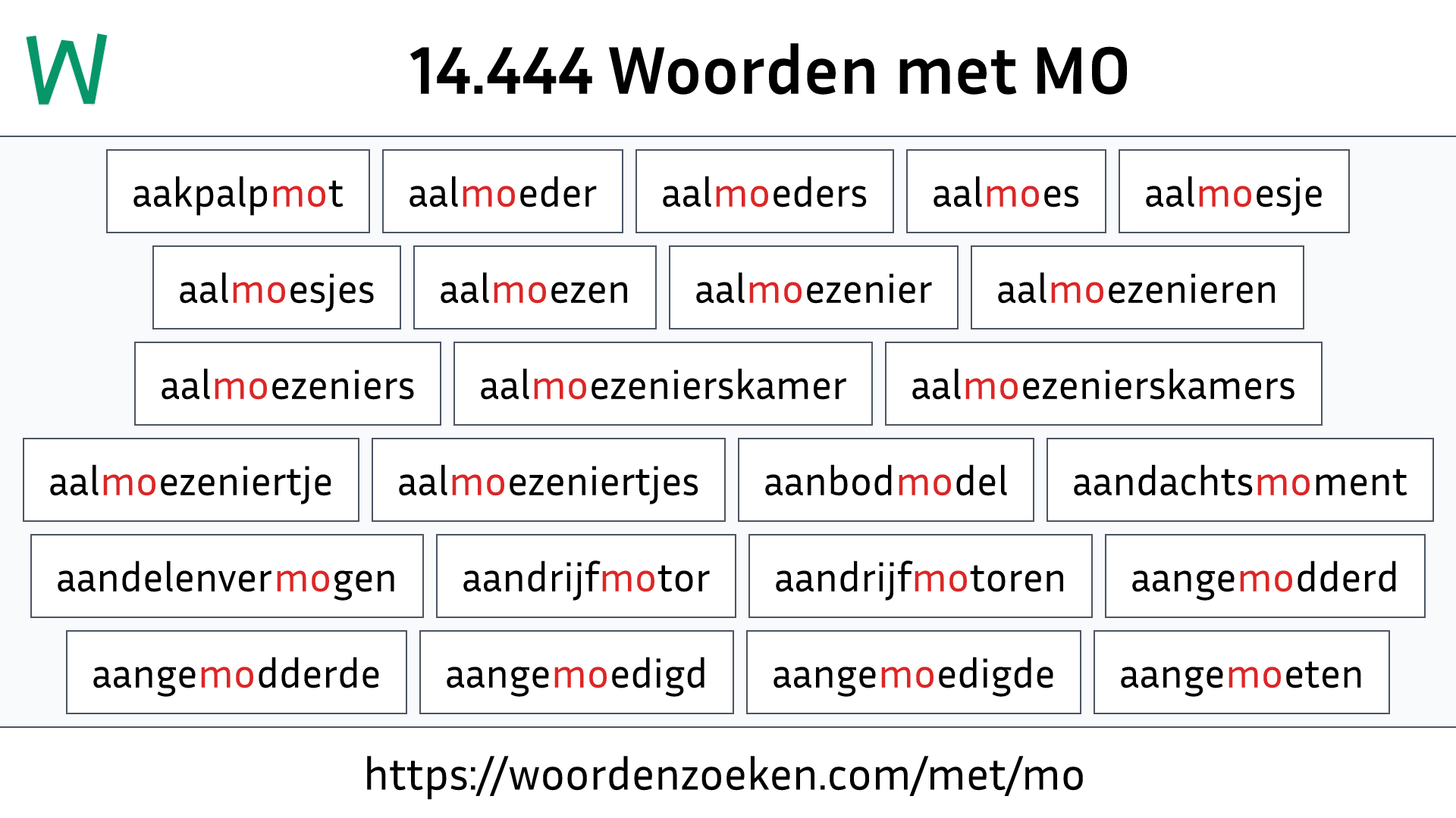 Woorden met MO